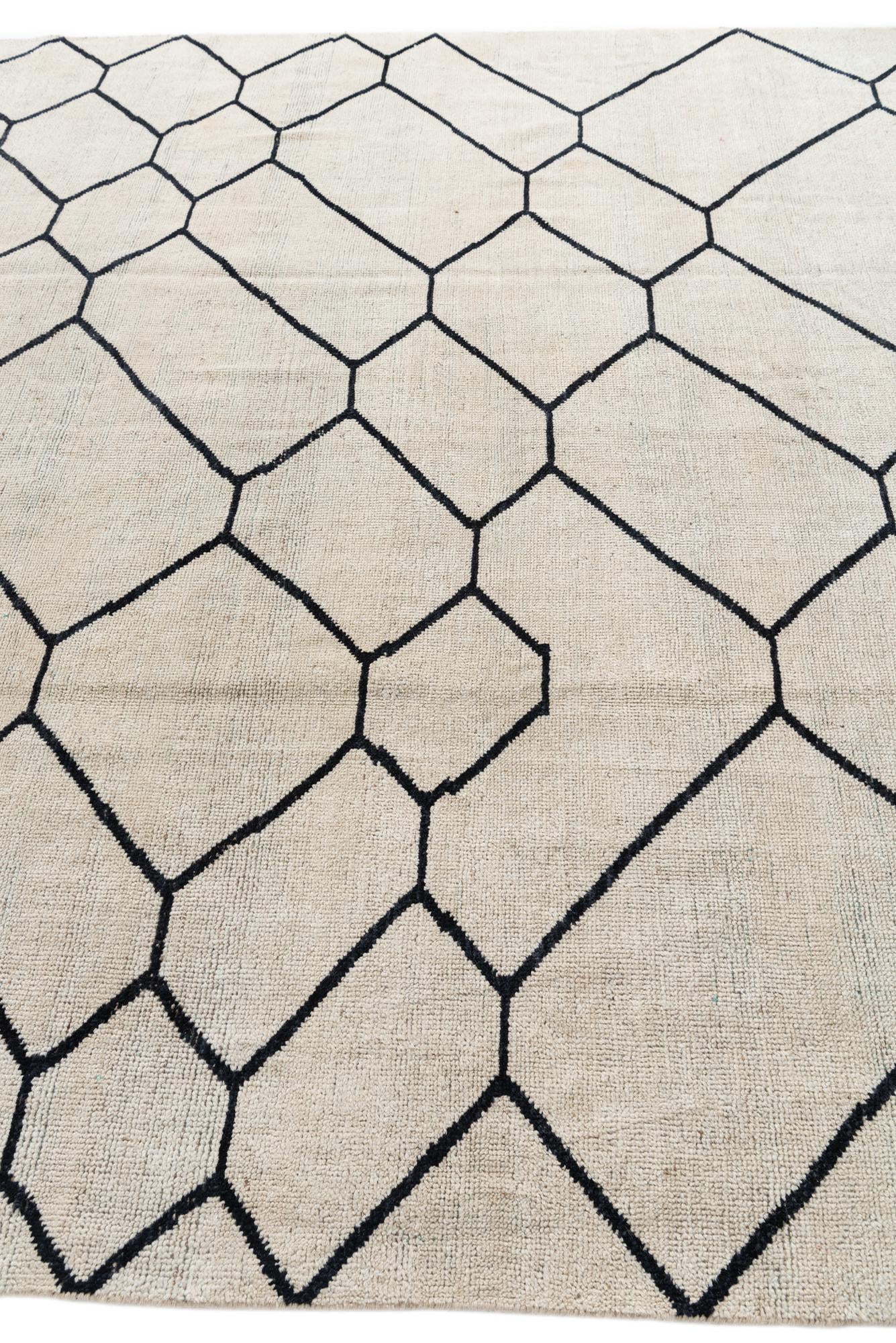 8' x 9' 8 Hand Knotted Moroccan Wool Rug