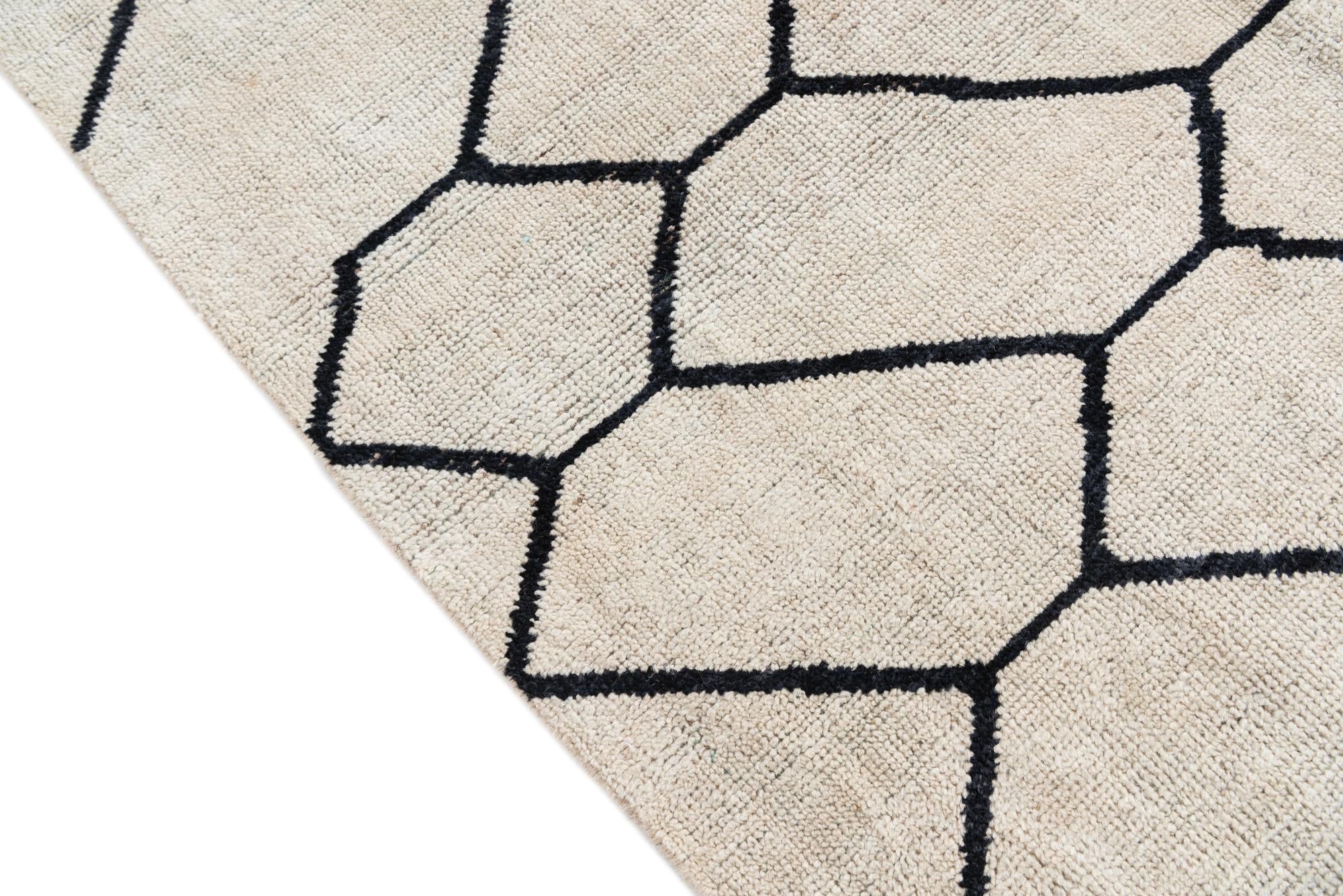 8' x 9' 8 Hand Knotted Moroccan Wool Rug