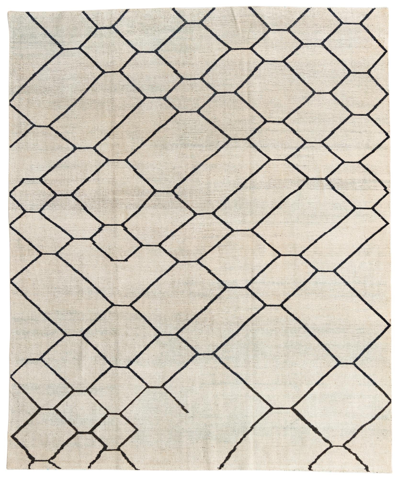 8' x 9' 8 Hand Knotted Moroccan Wool Rug