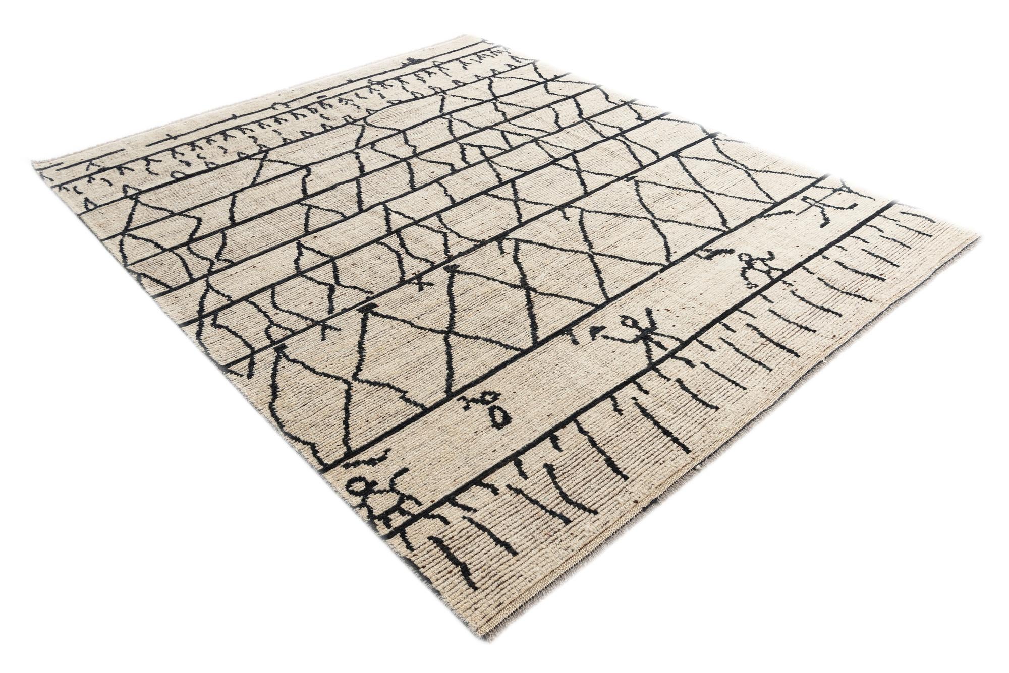 8' 2 x 9' 10 Hand Knotted Moroccan Wool Rug
