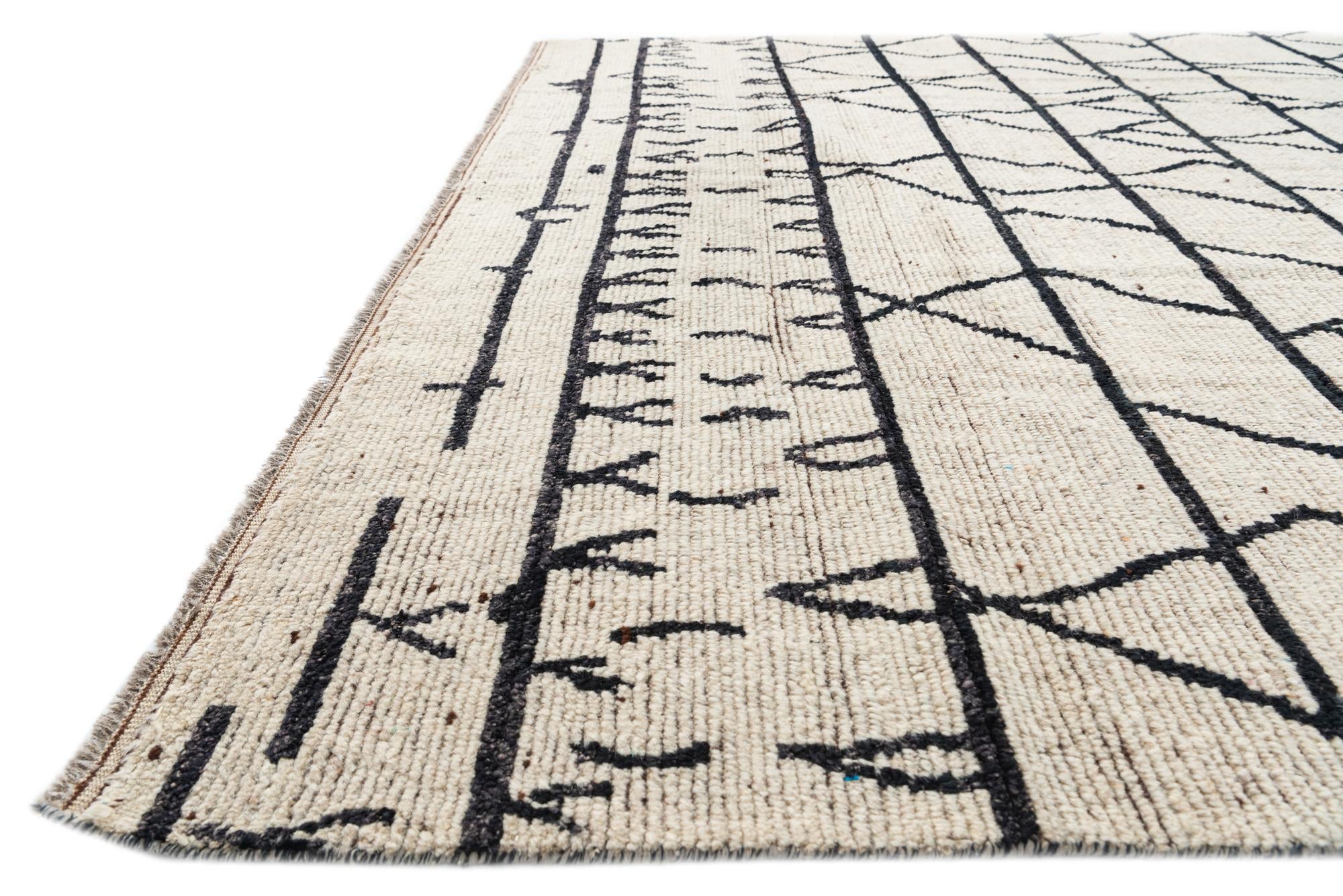 8' 2 x 9' 10 Hand Knotted Moroccan Wool Rug