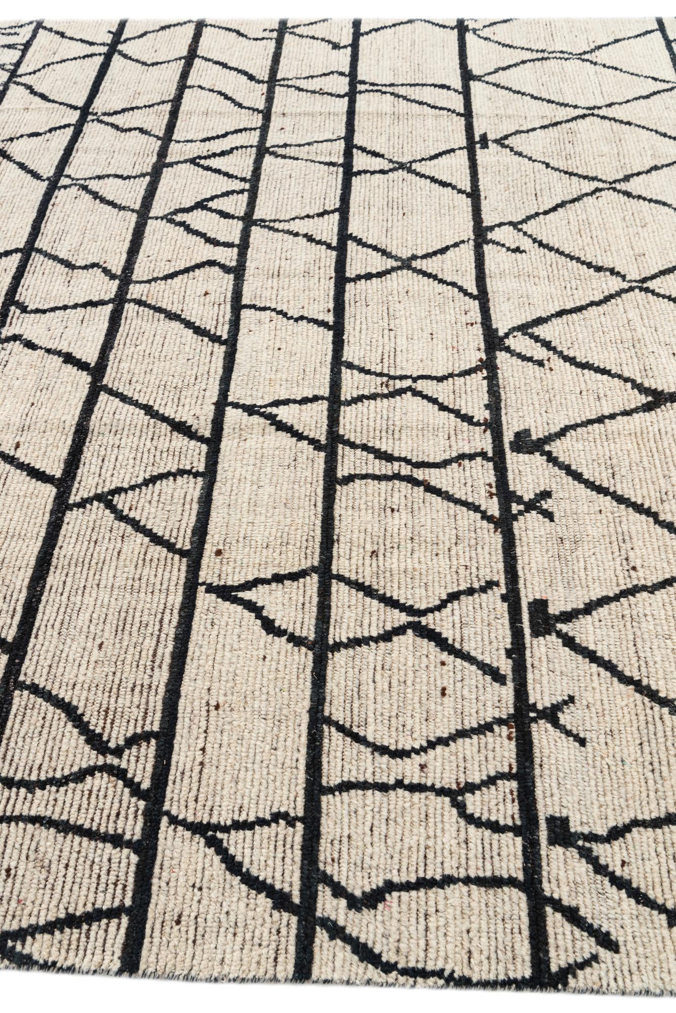 8' 2 x 9' 10 Hand Knotted Moroccan Wool Rug