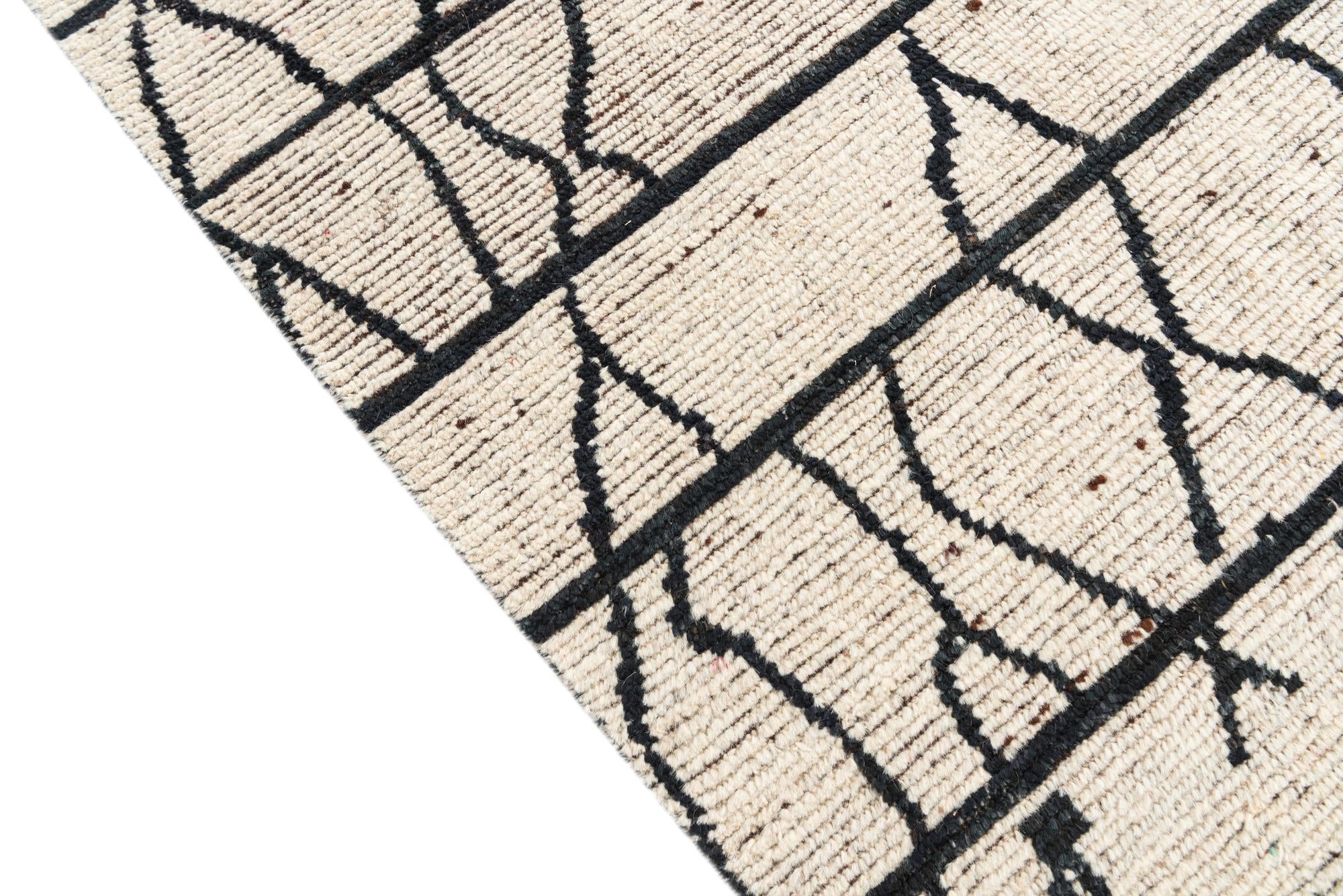 8' 2 x 9' 10 Hand Knotted Moroccan Wool Rug