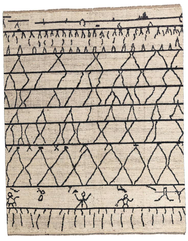 Detail image of 8' 2 x 9' 10 Hand Knotted Moroccan Wool Rug