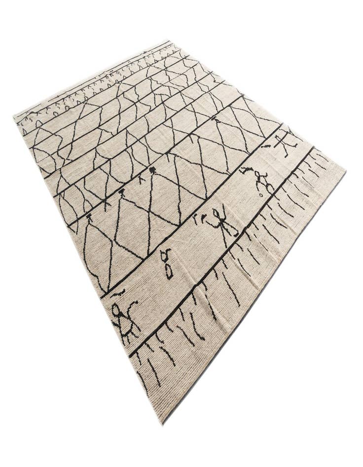 Detail image of 9' x 11'  Hand Knotted Moroccan Wool Rug