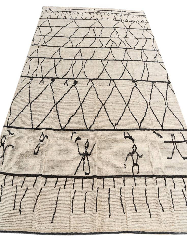 Detail image of 9' x 11'  Hand Knotted Moroccan Wool Rug