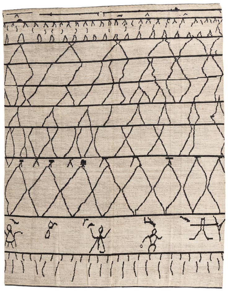 Detail image of 9' x 11' Hand Knotted Moroccan Wool Rug