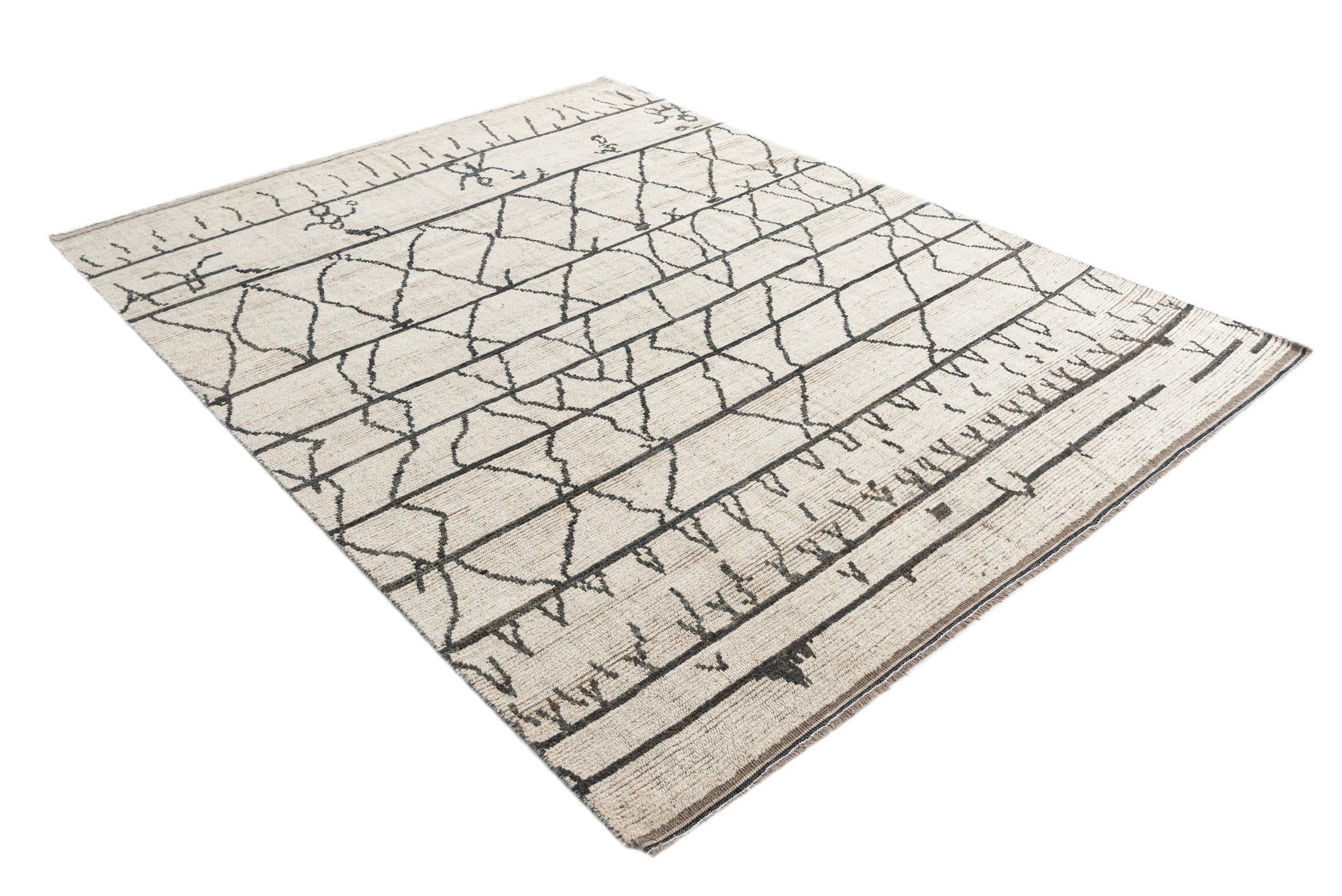 7' 8 x 10' Hand Knotted Moroccan Wool Rug