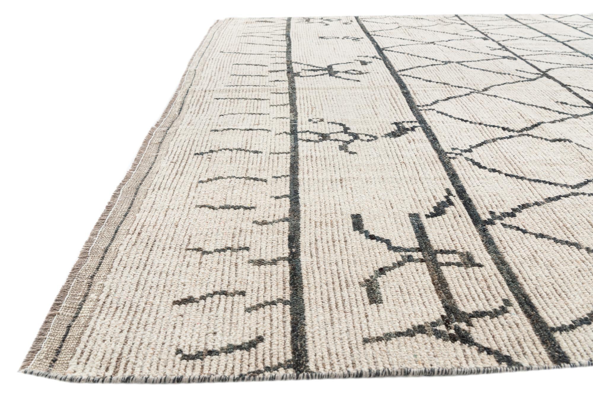 7' 8 x 10' Hand Knotted Moroccan Wool Rug