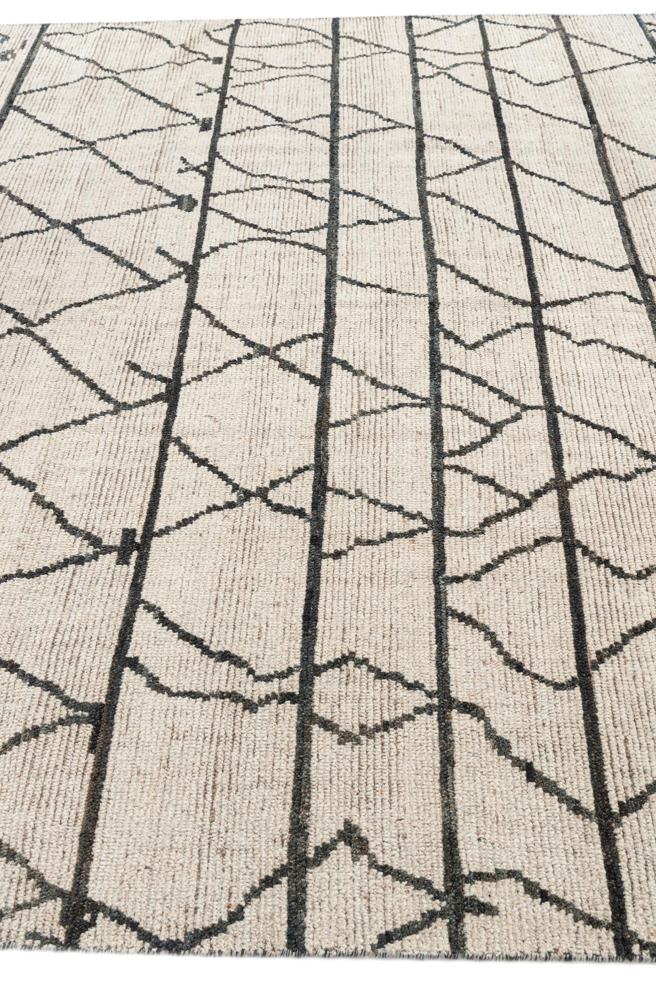 7' 8 x 10' Hand Knotted Moroccan Wool Rug
