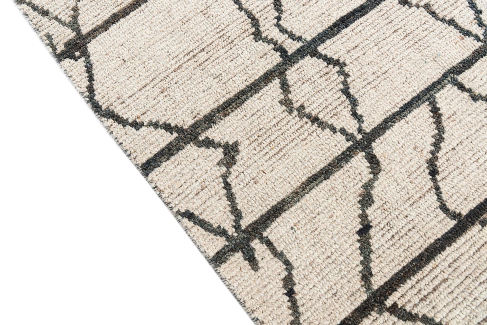 7' 8 x 10' Hand Knotted Moroccan Wool Rug