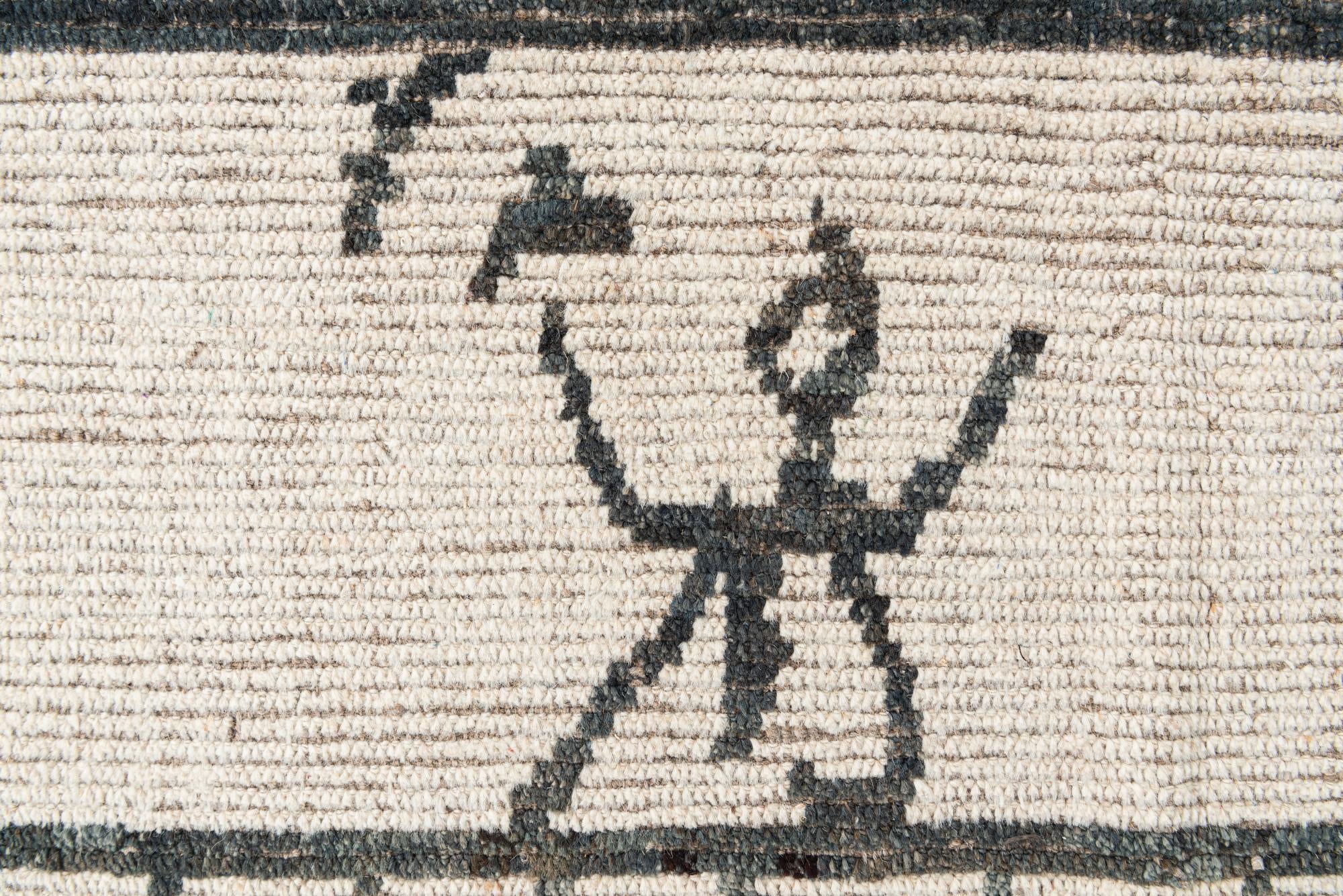 7' 8 x 10' Hand Knotted Moroccan Wool Rug