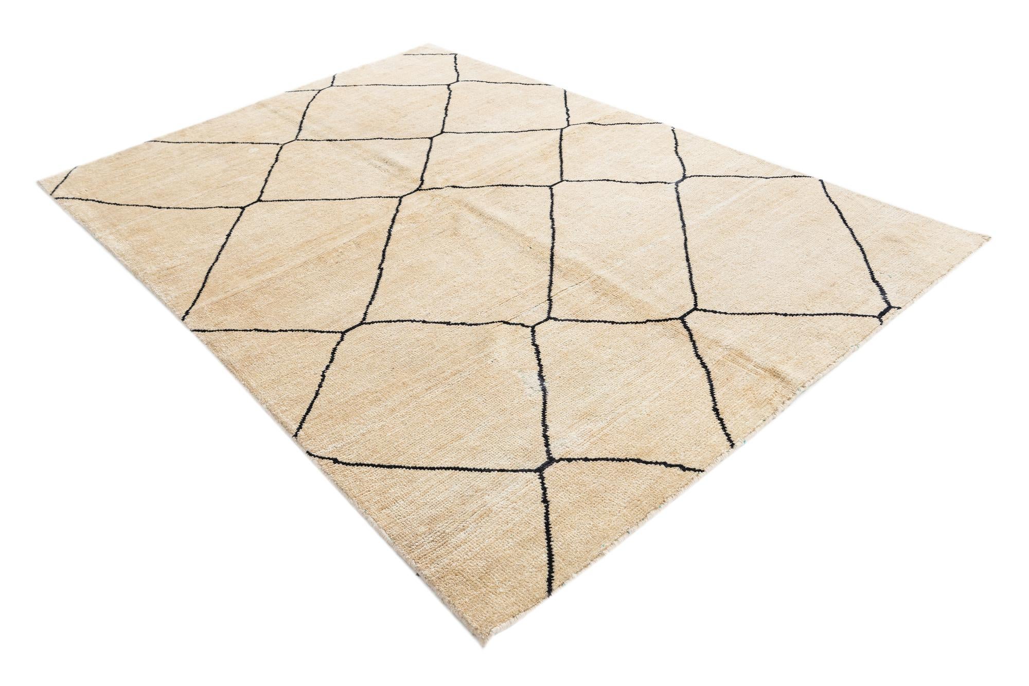 5' 5 x 8' Hand Knotted Moroccan Wool Rug