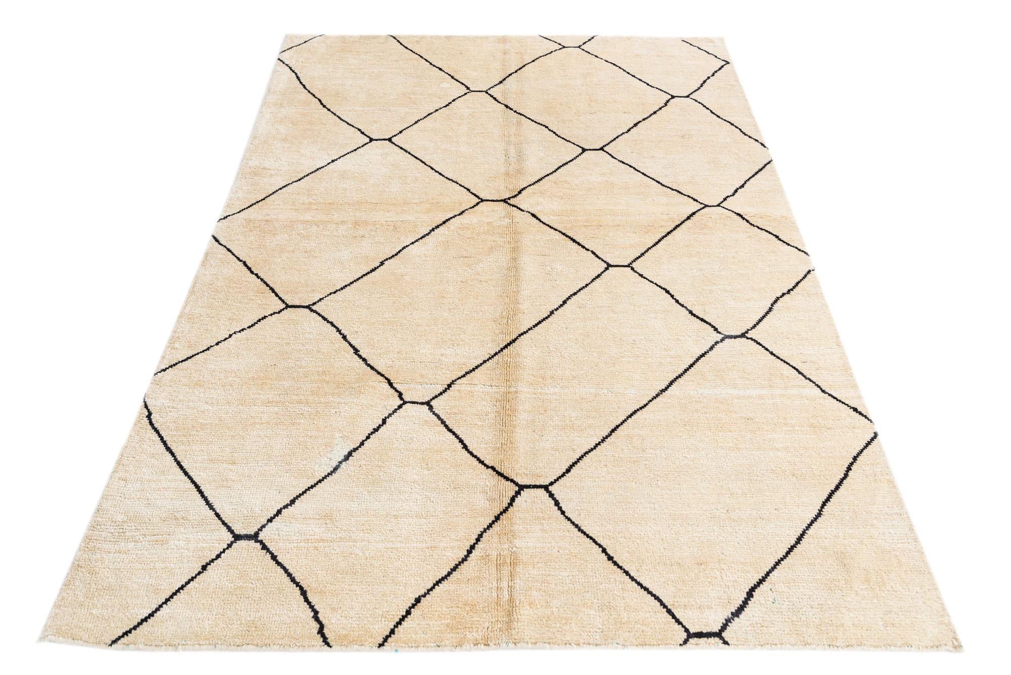 5' 5 x 8' Hand Knotted Moroccan Wool Rug