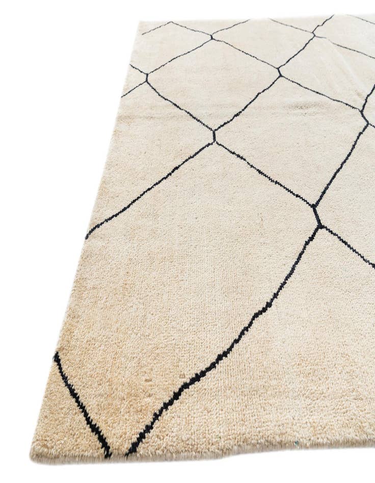 Detail image of 5' 5 x 8'  Hand Knotted Moroccan Wool Rug