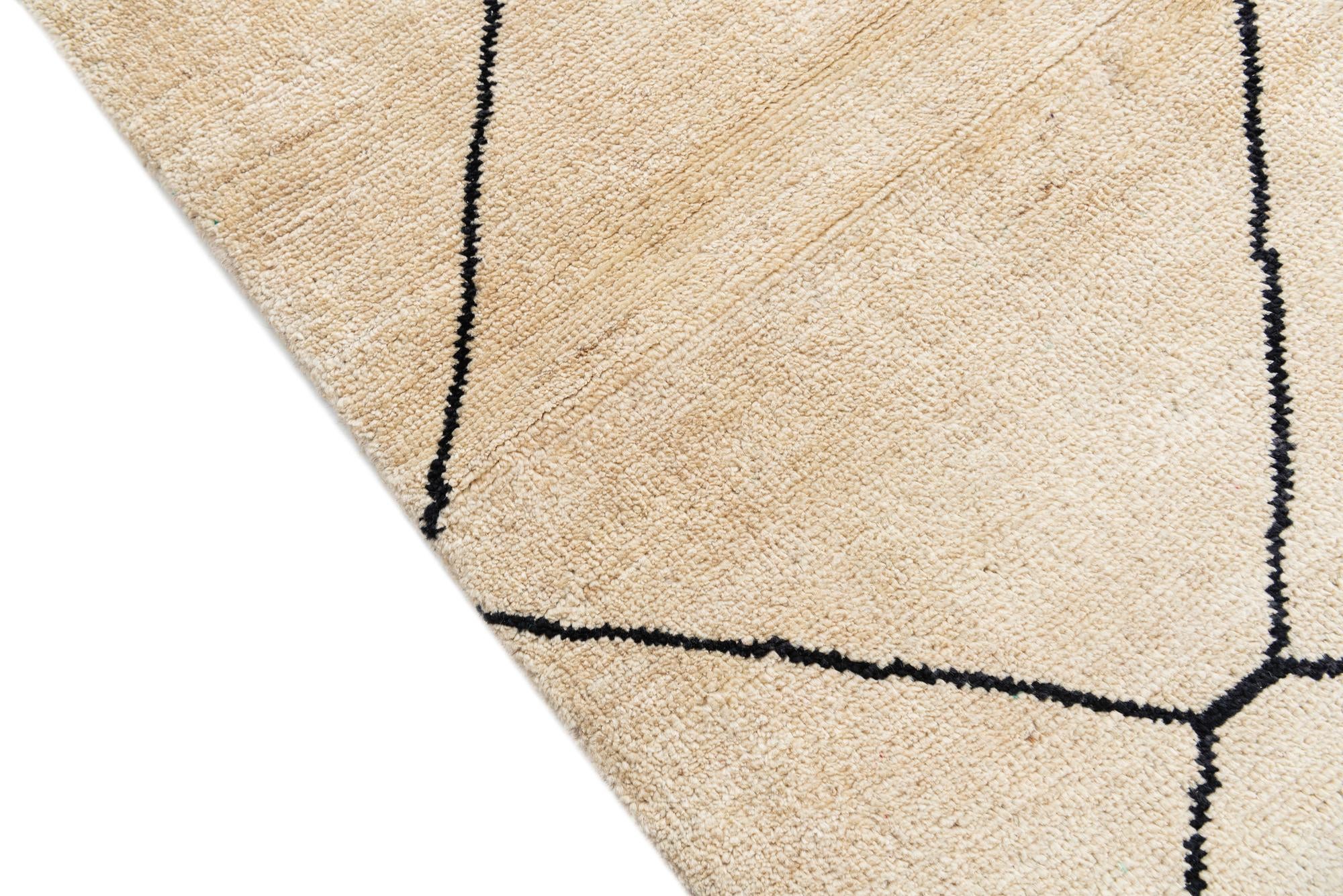 5' 5 x 8' Hand Knotted Moroccan Wool Rug