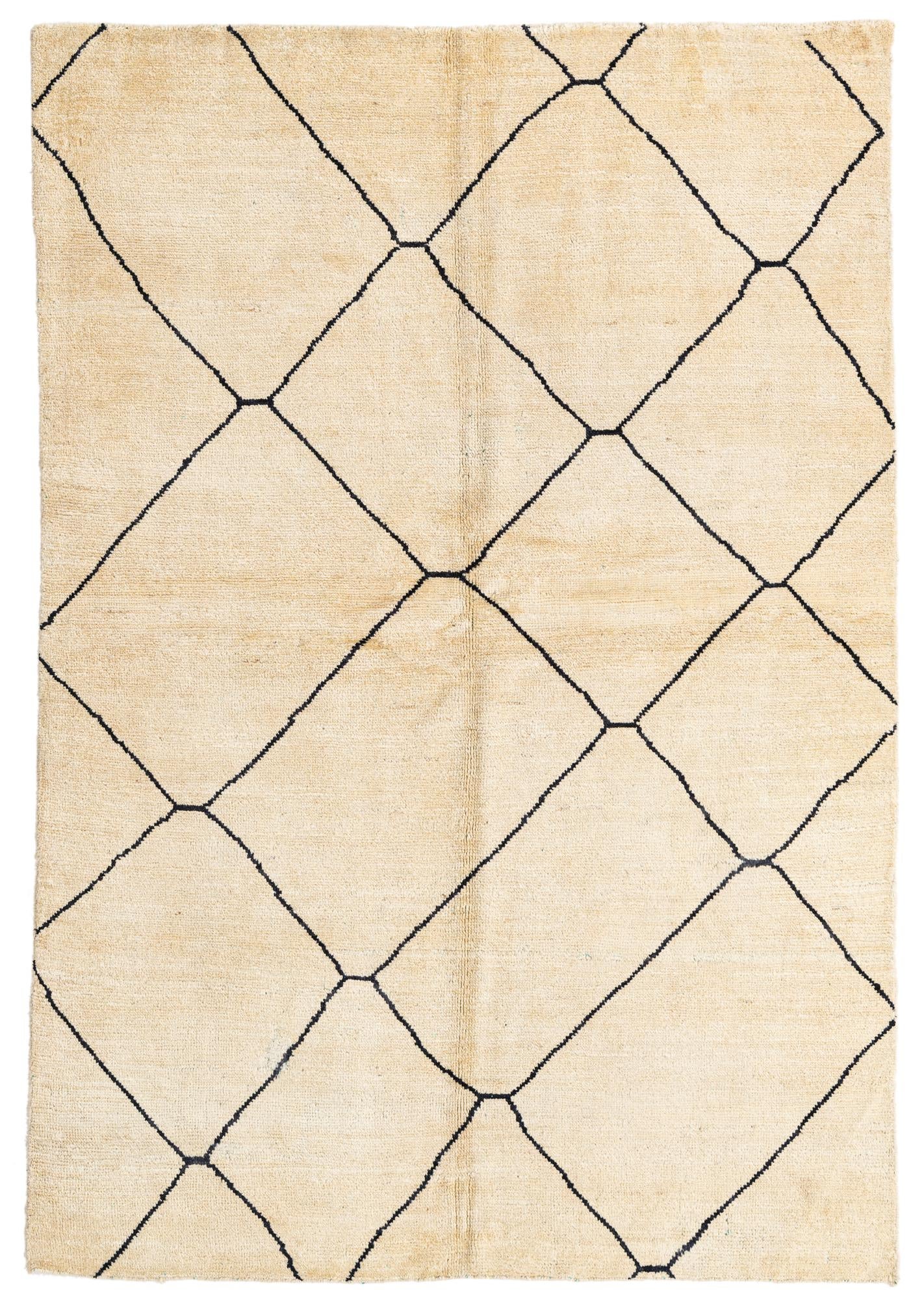 5' 5 x 8' Hand Knotted Moroccan Wool Rug