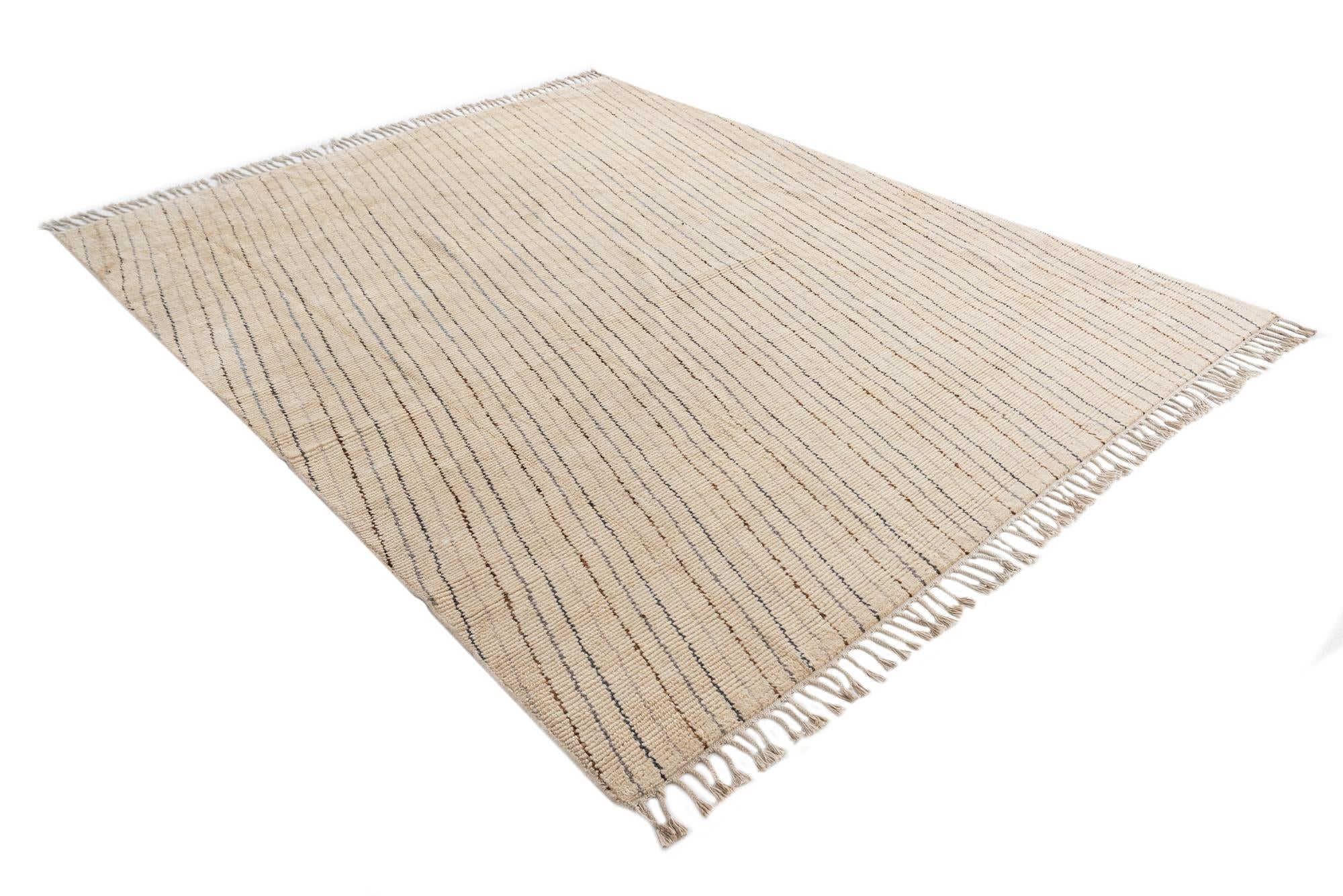 8' x 9' 10 Hand Knotted Moroccan Wool Rug