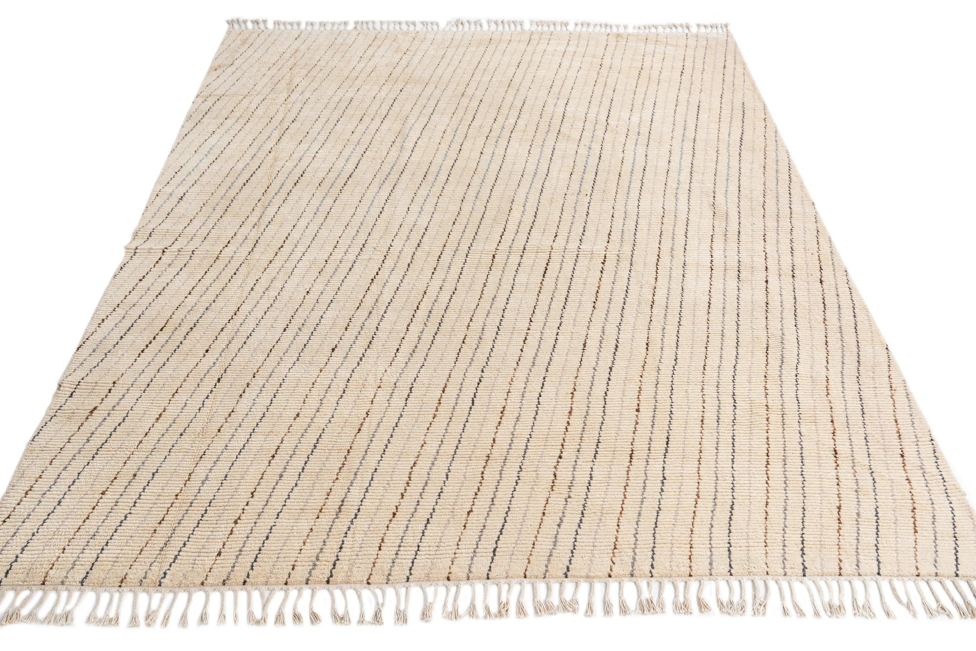 8' x 9' 10 Hand Knotted Moroccan Wool Rug