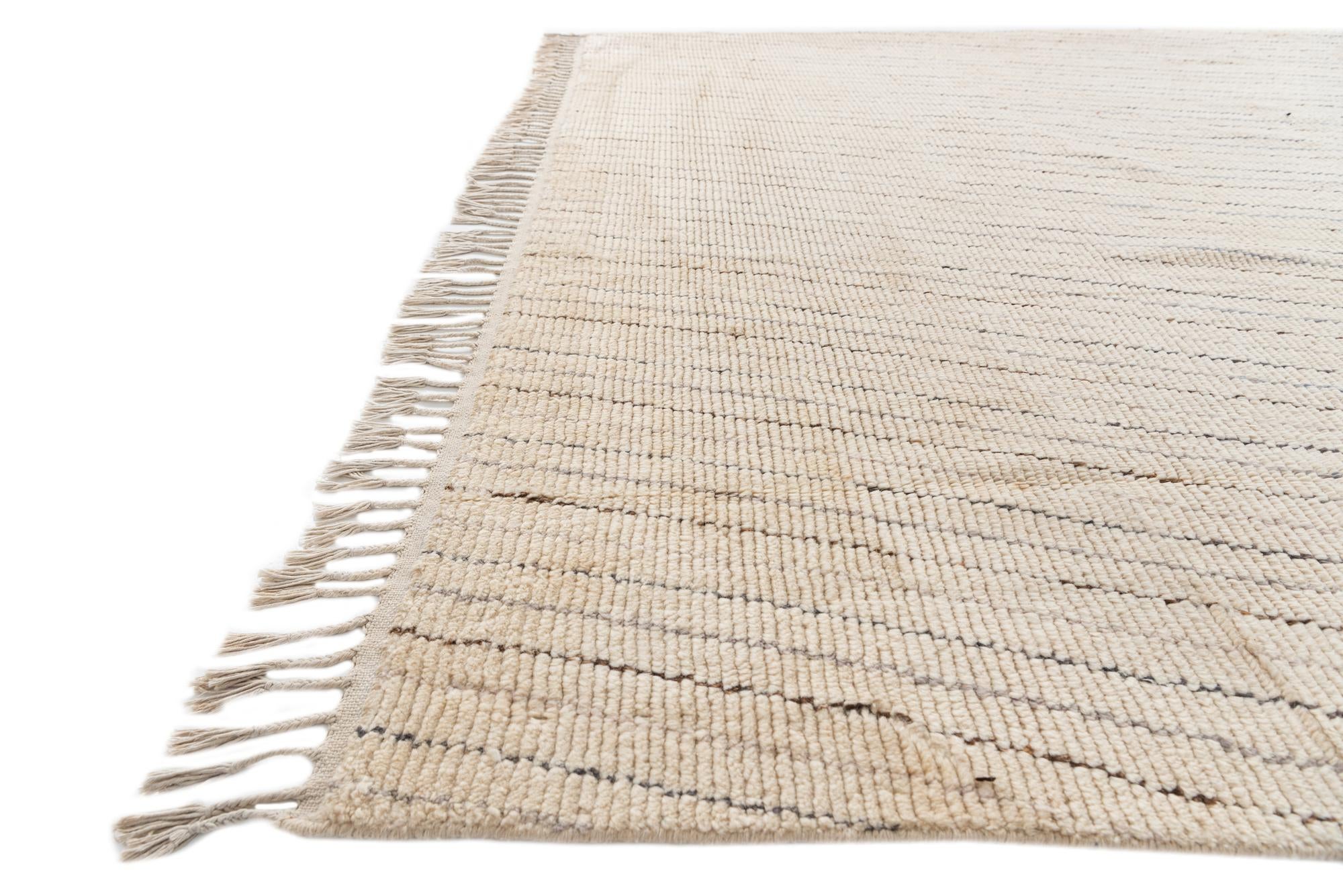 8' x 9' 10 Hand Knotted Moroccan Wool Rug