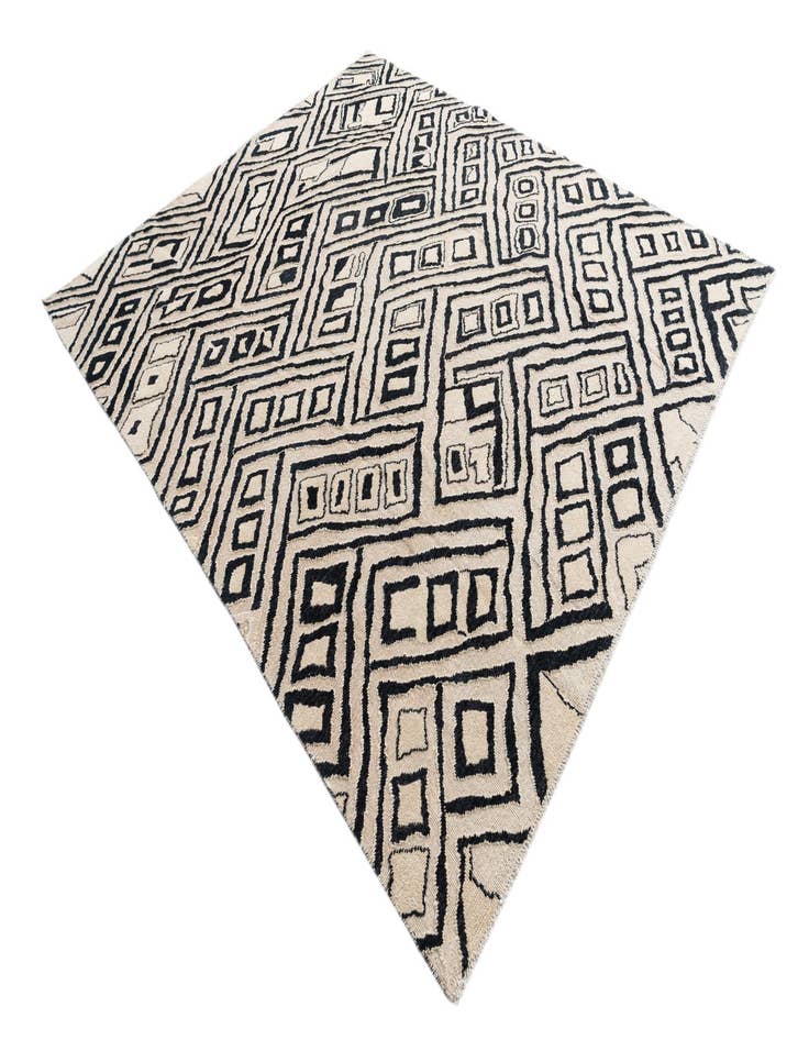 Detail image of 8' 1 x 9' 4 Hand Knotted Moroccan Wool Rug