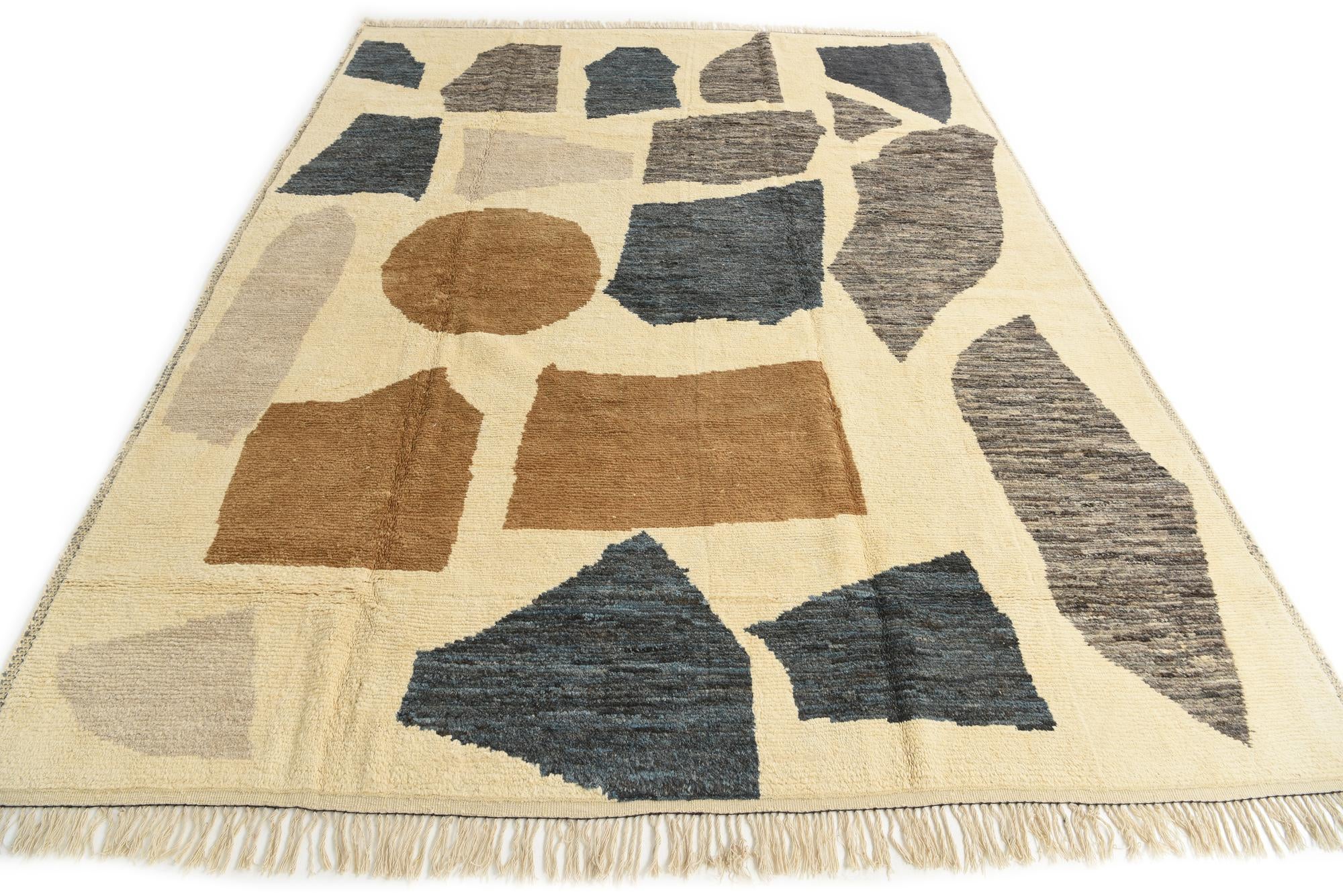 10' 5 x 14' 1 Hand Knotted Moroccan Wool Rug