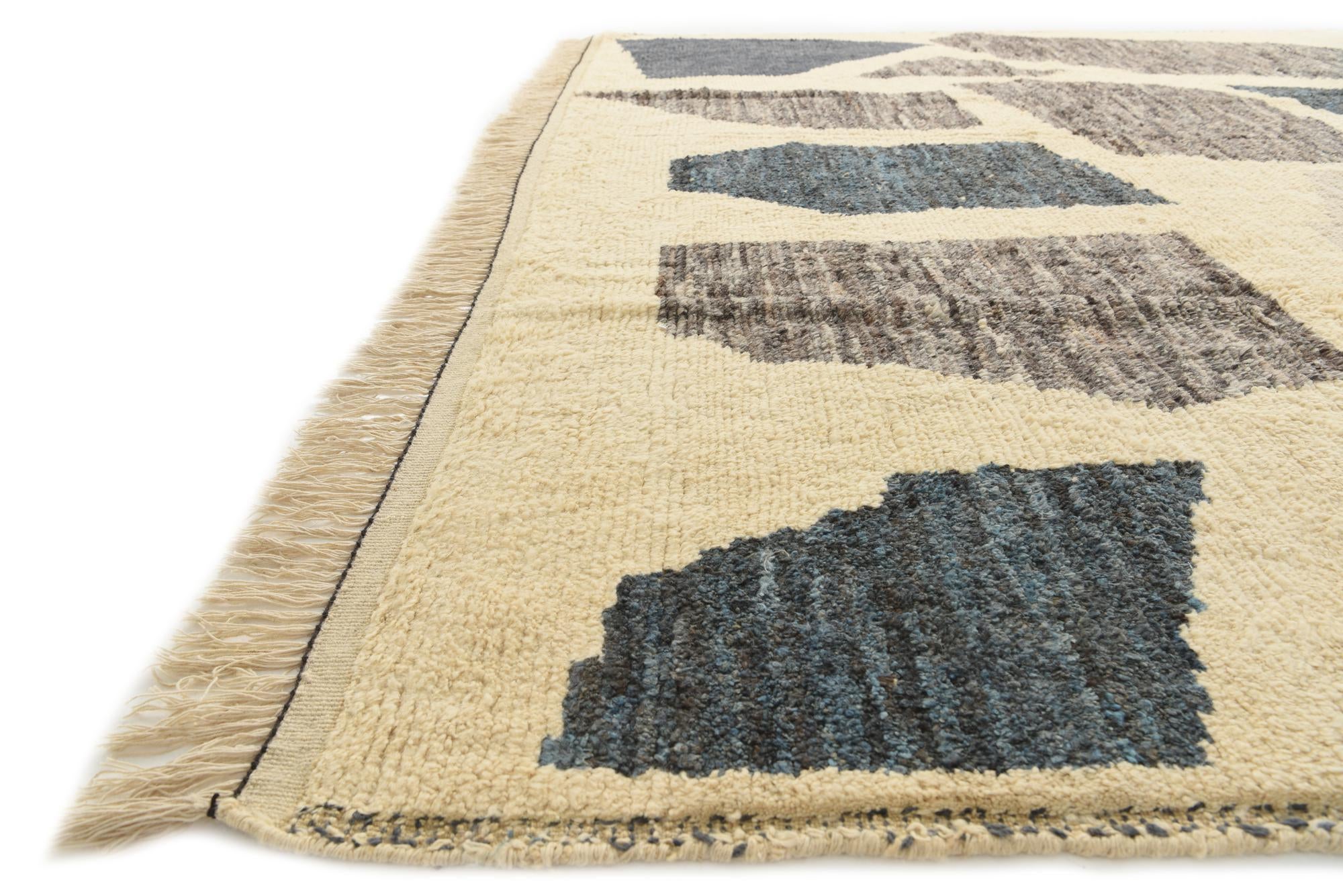10' 5 x 14' 1 Hand Knotted Moroccan Wool Rug