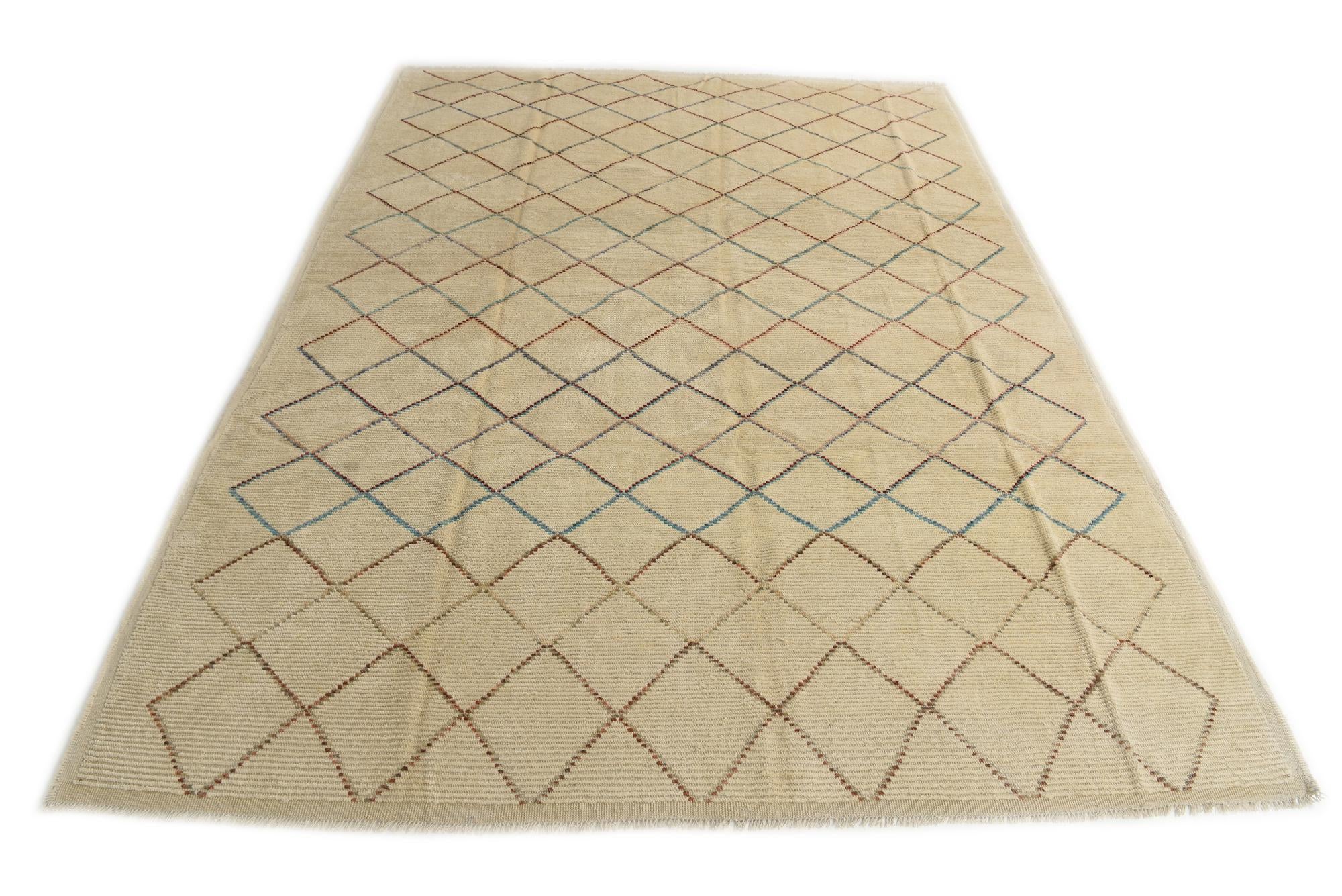 9' 6 x 13' Hand Knotted Moroccan Wool Rug