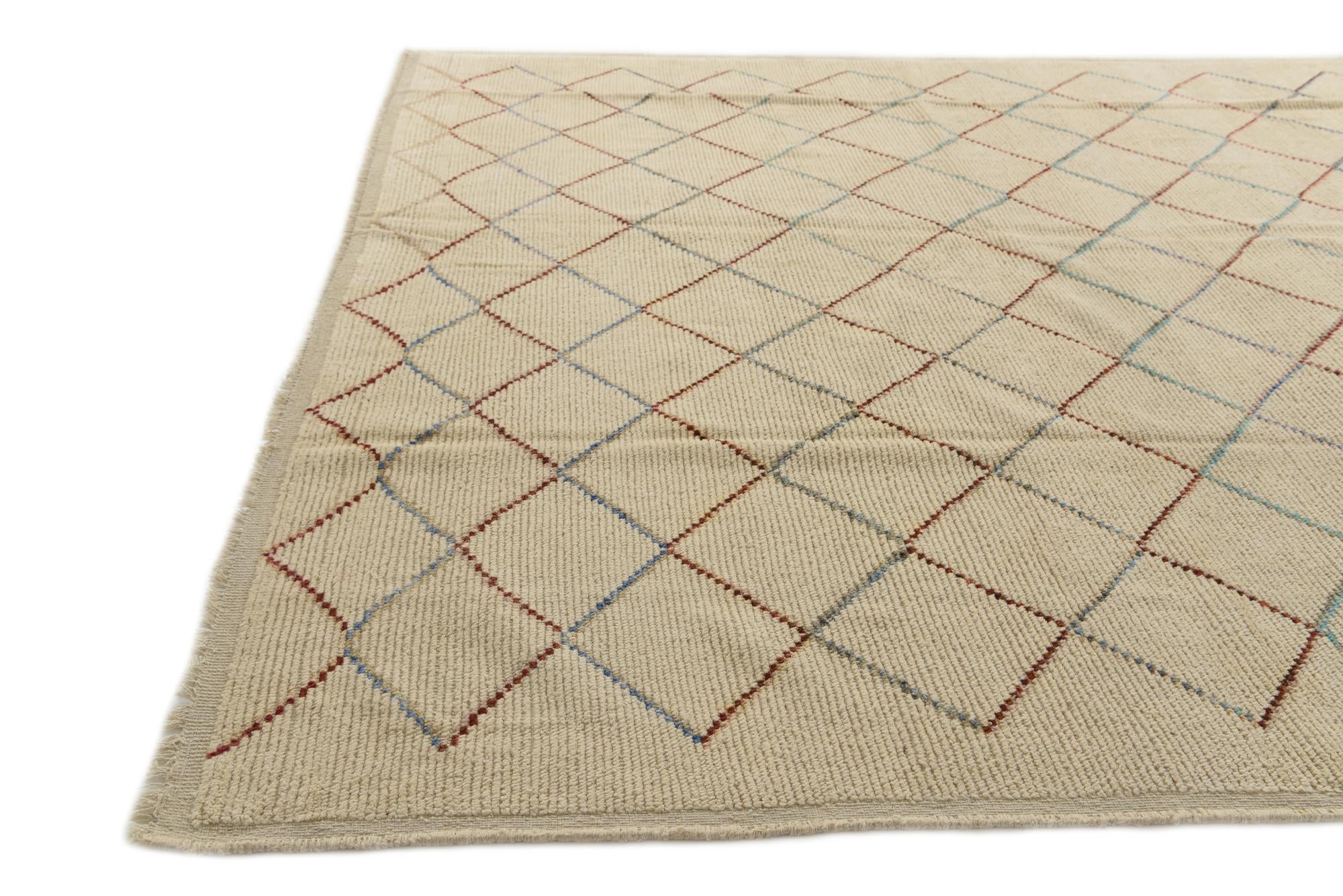 9' 6 x 13' Hand Knotted Moroccan Wool Rug