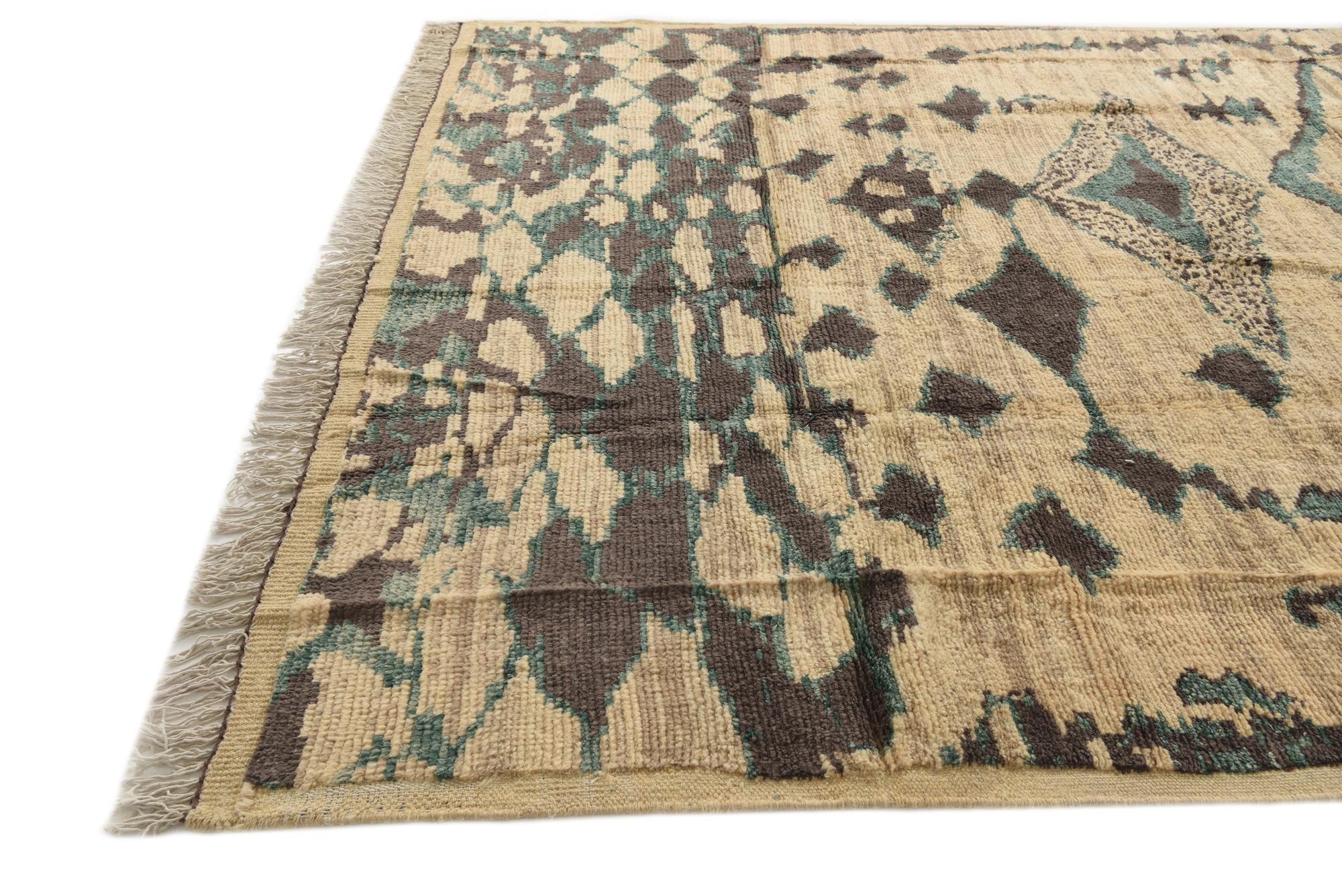 8' x 10' 5 Hand Knotted Moroccan Wool Rug