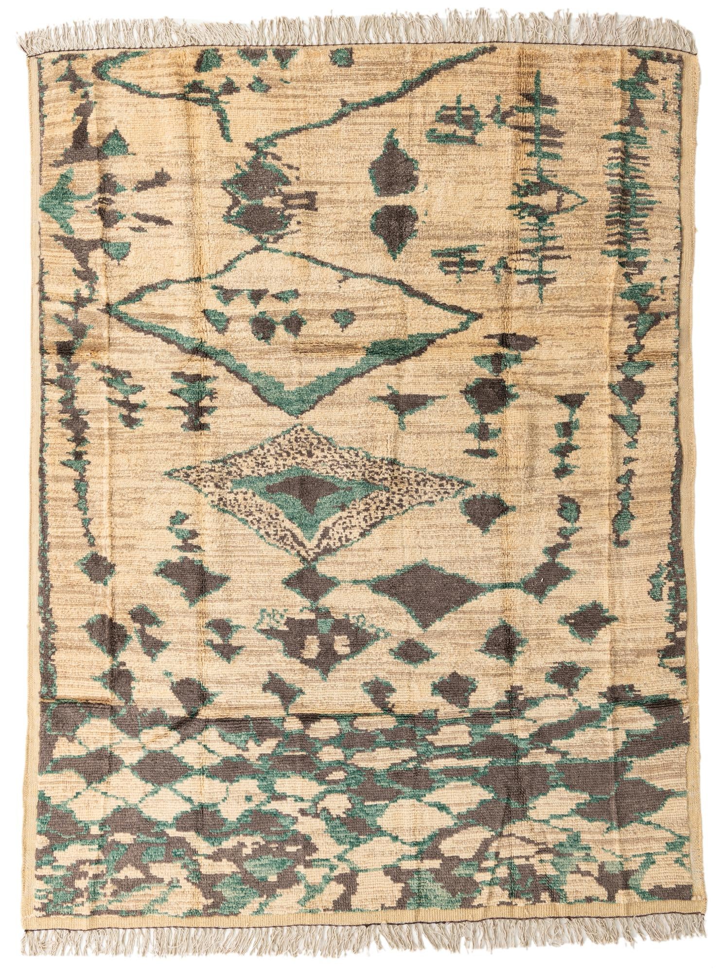 8' x 10' 5 Hand Knotted Moroccan Wool Rug