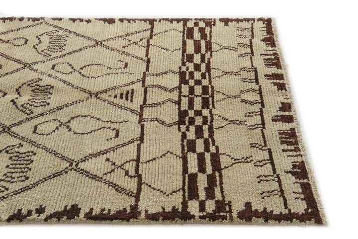 4' 1 x 6' 4 Hand Knotted Moroccan Wool Rug