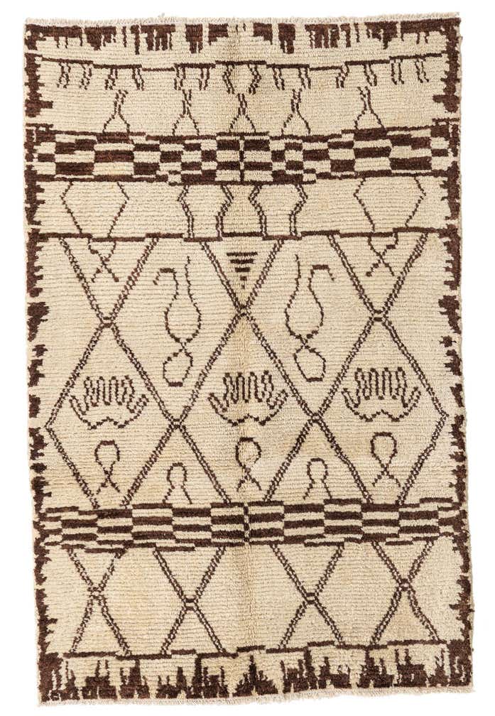 4' 1 x 6' 4 Hand Knotted Moroccan Wool Rug