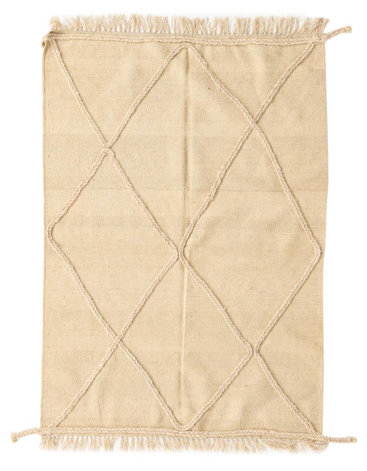 Detail image of 3' 6 x 4' 9 Hand Woven Moroccan Wool Rug