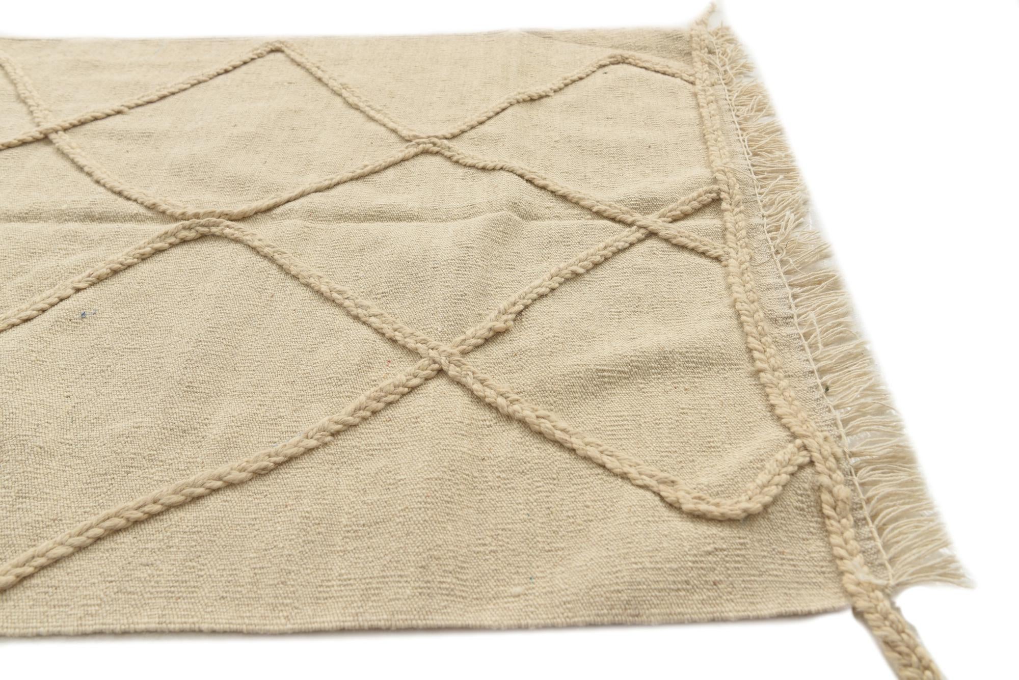 3' 5 x 5' Hand Woven Moroccan Wool Rug