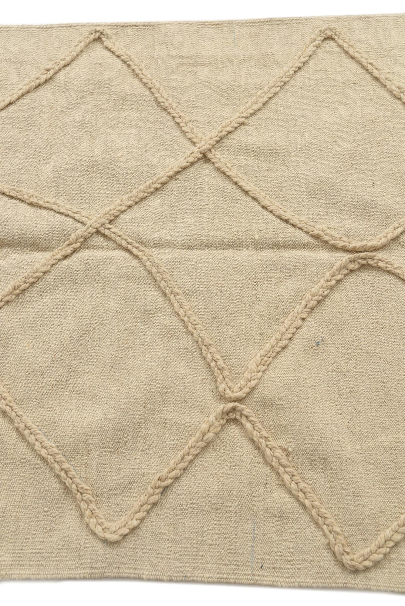 3' 5 x 5' Hand Woven Moroccan Wool Rug