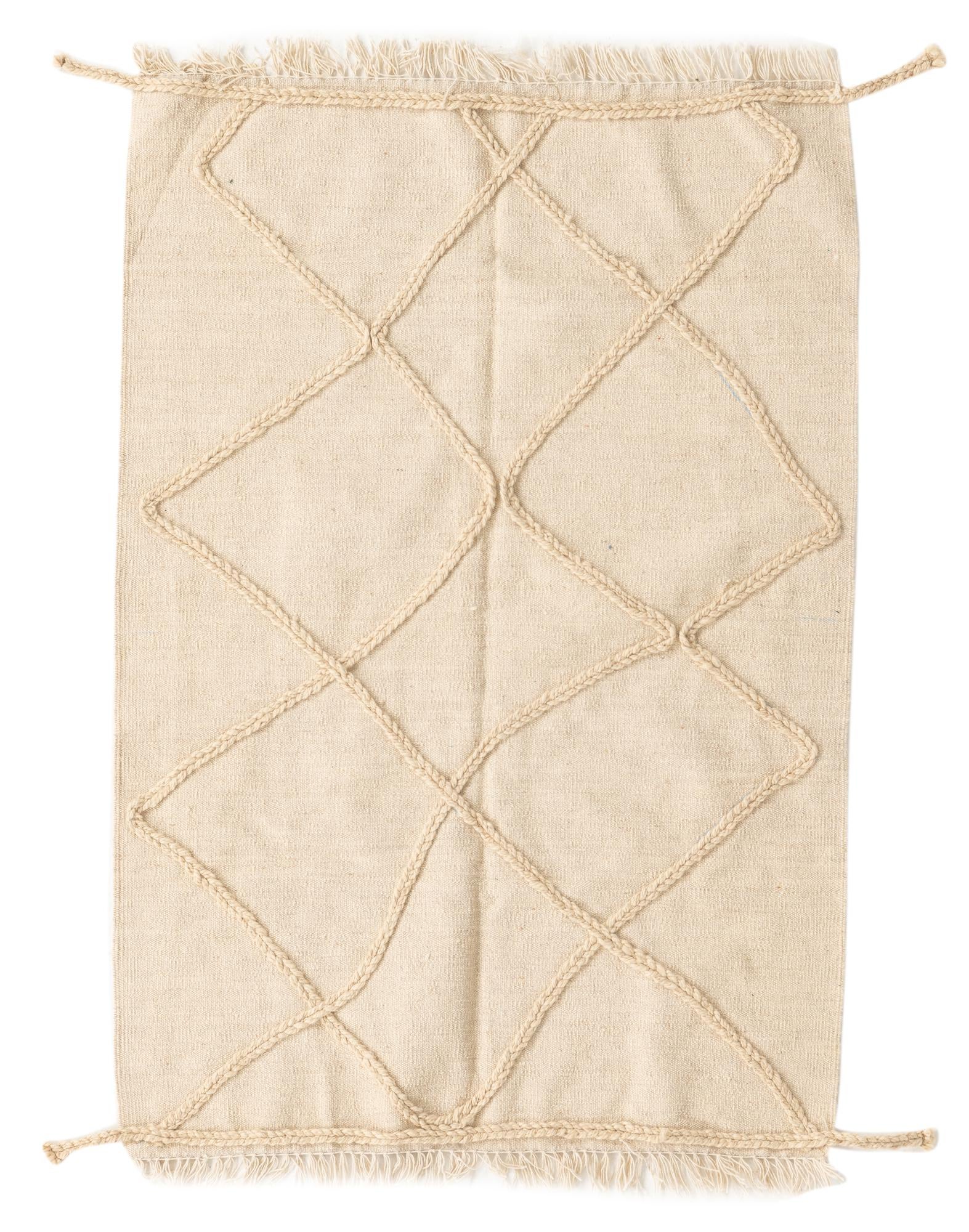 3' 5 x 5' Hand Woven Moroccan Wool Rug