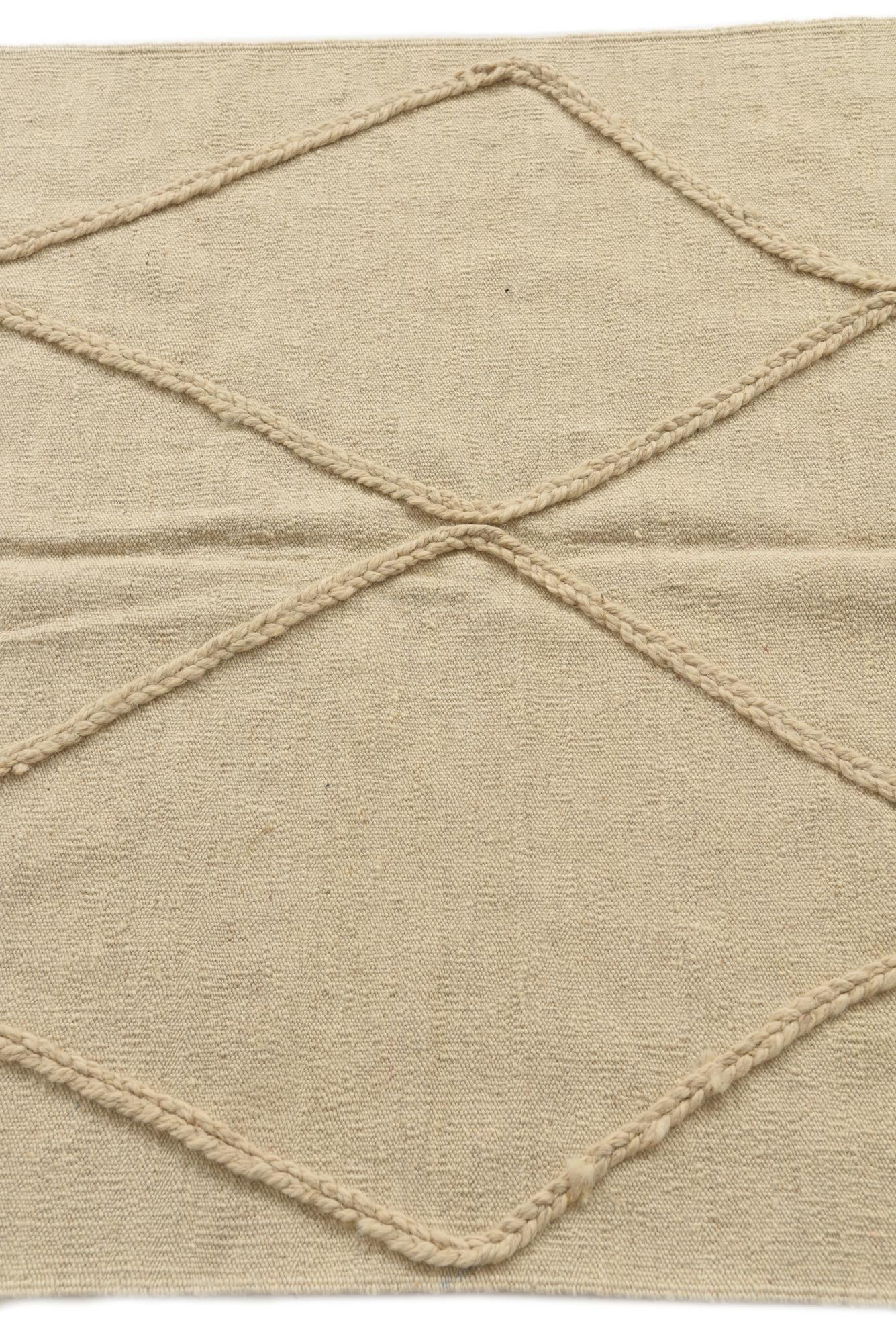 3' 5 x 5' Hand Woven Moroccan Wool Rug