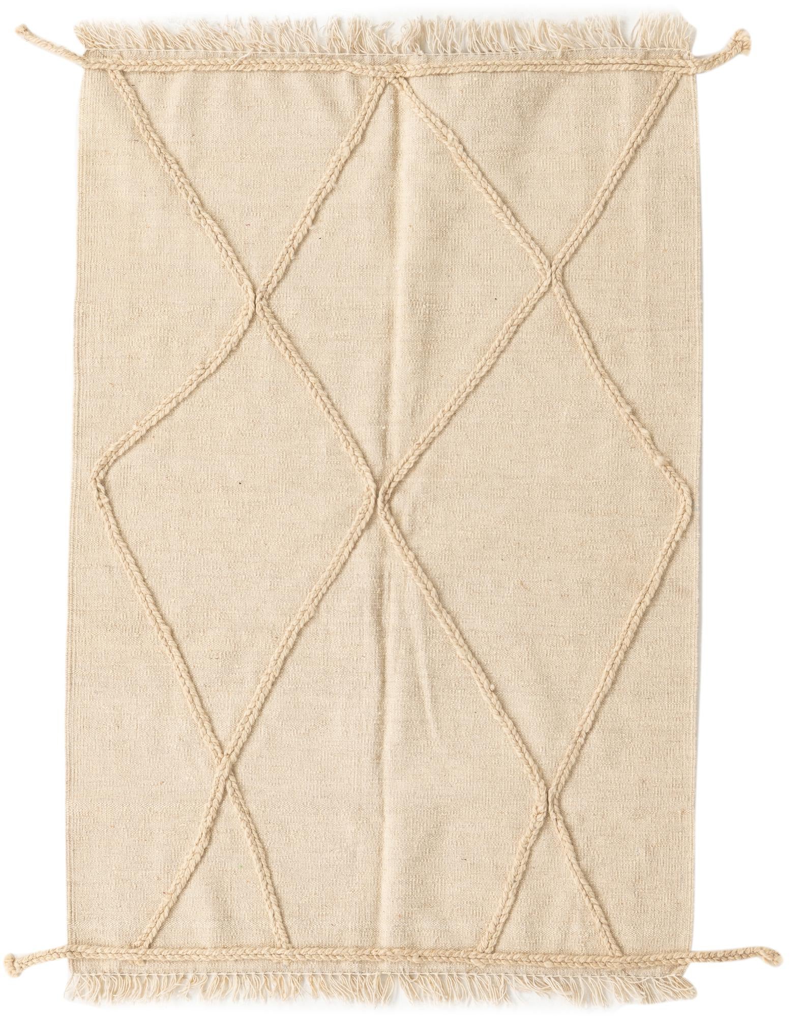 3' 5 x 5' Hand Woven Moroccan Wool Rug