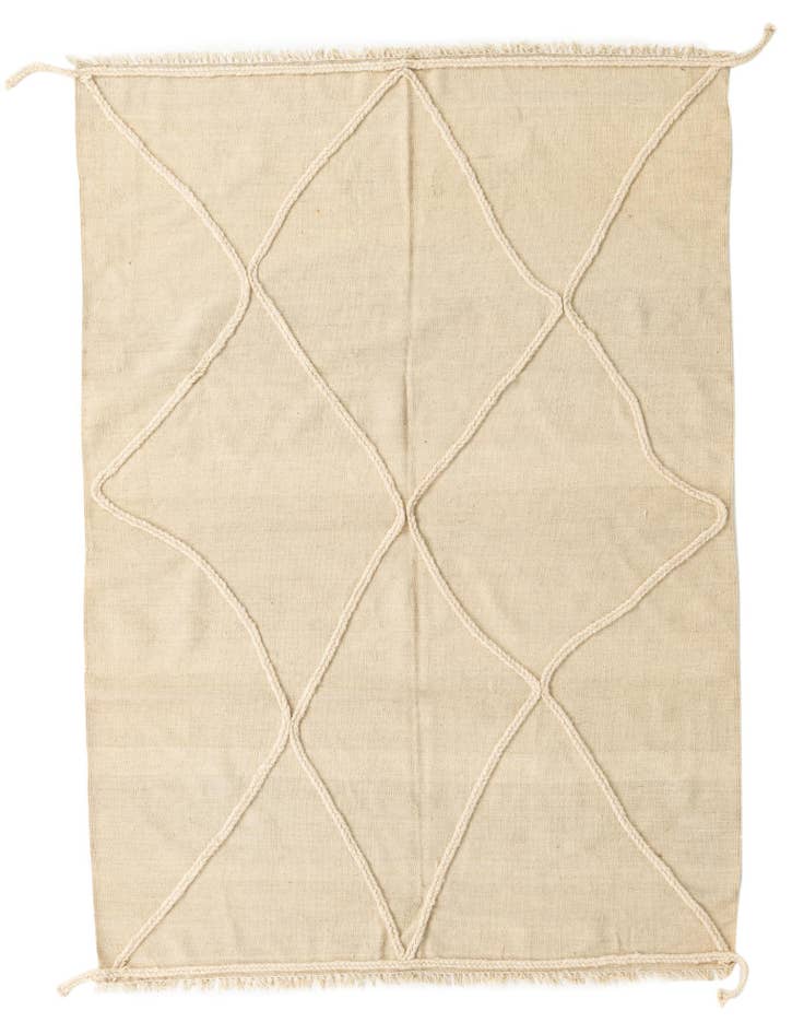 Detail image of 4' 10 x 6' 10 Hand Woven Moroccan Wool Rug
