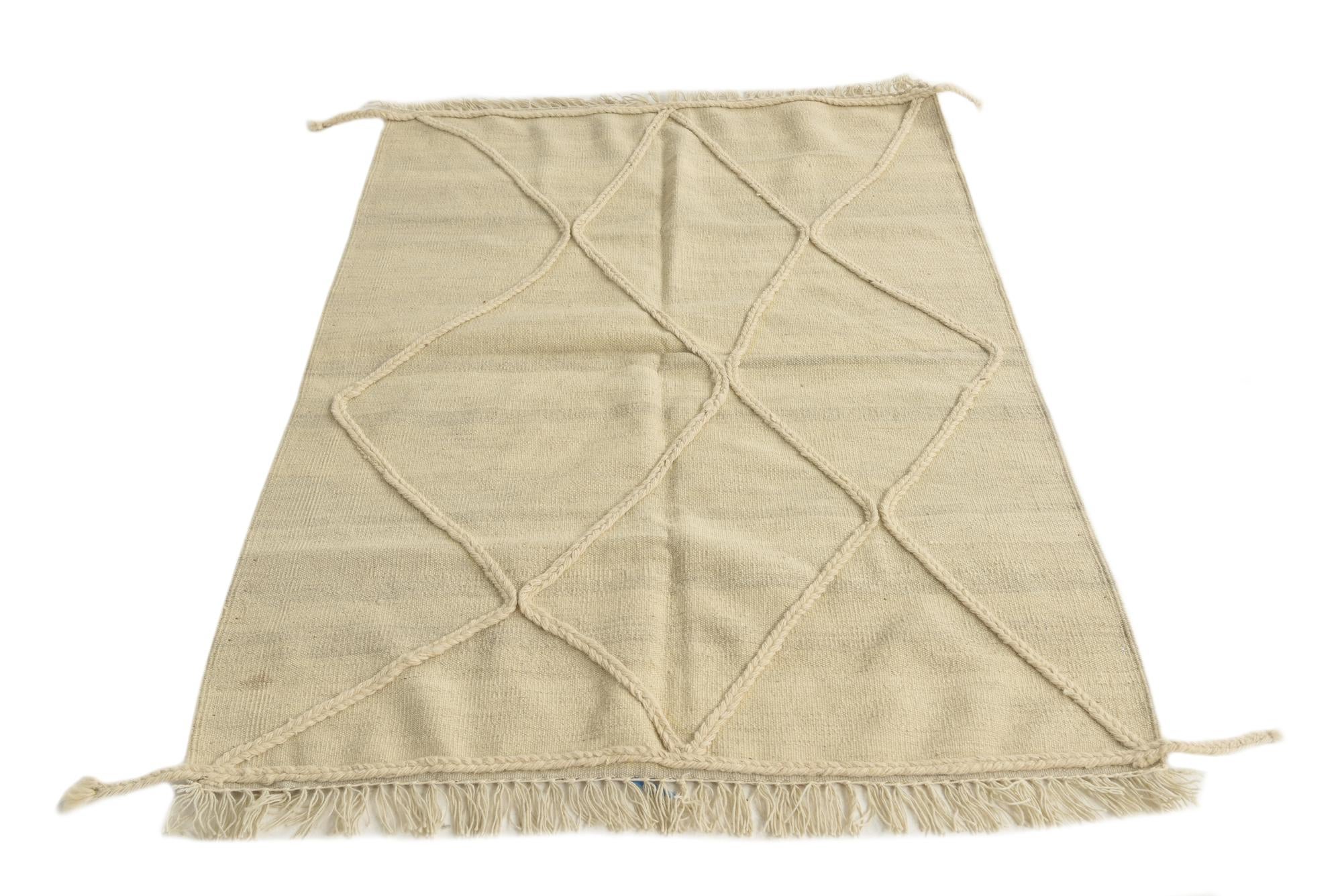 3' 6 x 5' Hand Woven Moroccan Wool Rug