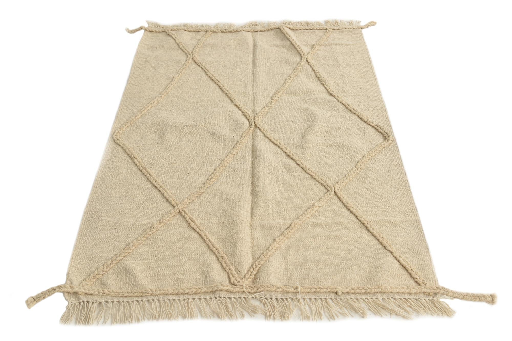 3' 4 x 5' Hand Woven Moroccan Wool Rug
