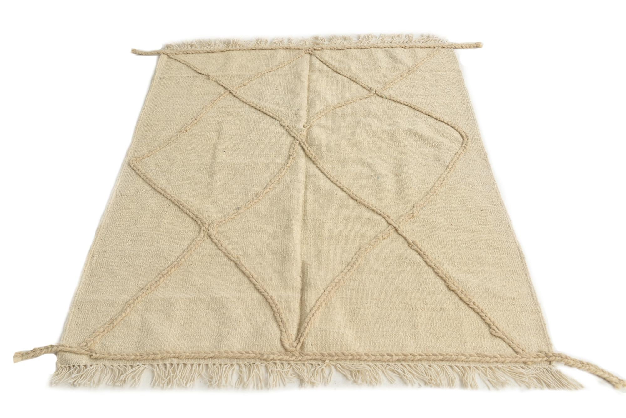 3' 9 x 4' 10 Hand Woven Moroccan Wool Rug