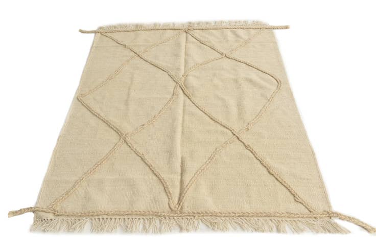 Detail image of 3' 9 x 4' 10 Hand Woven Moroccan Wool Rug