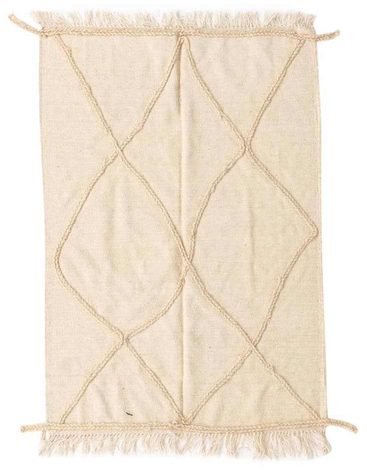 Detail image of 3' 9 x 4' 10 Hand Woven Moroccan Wool Rug