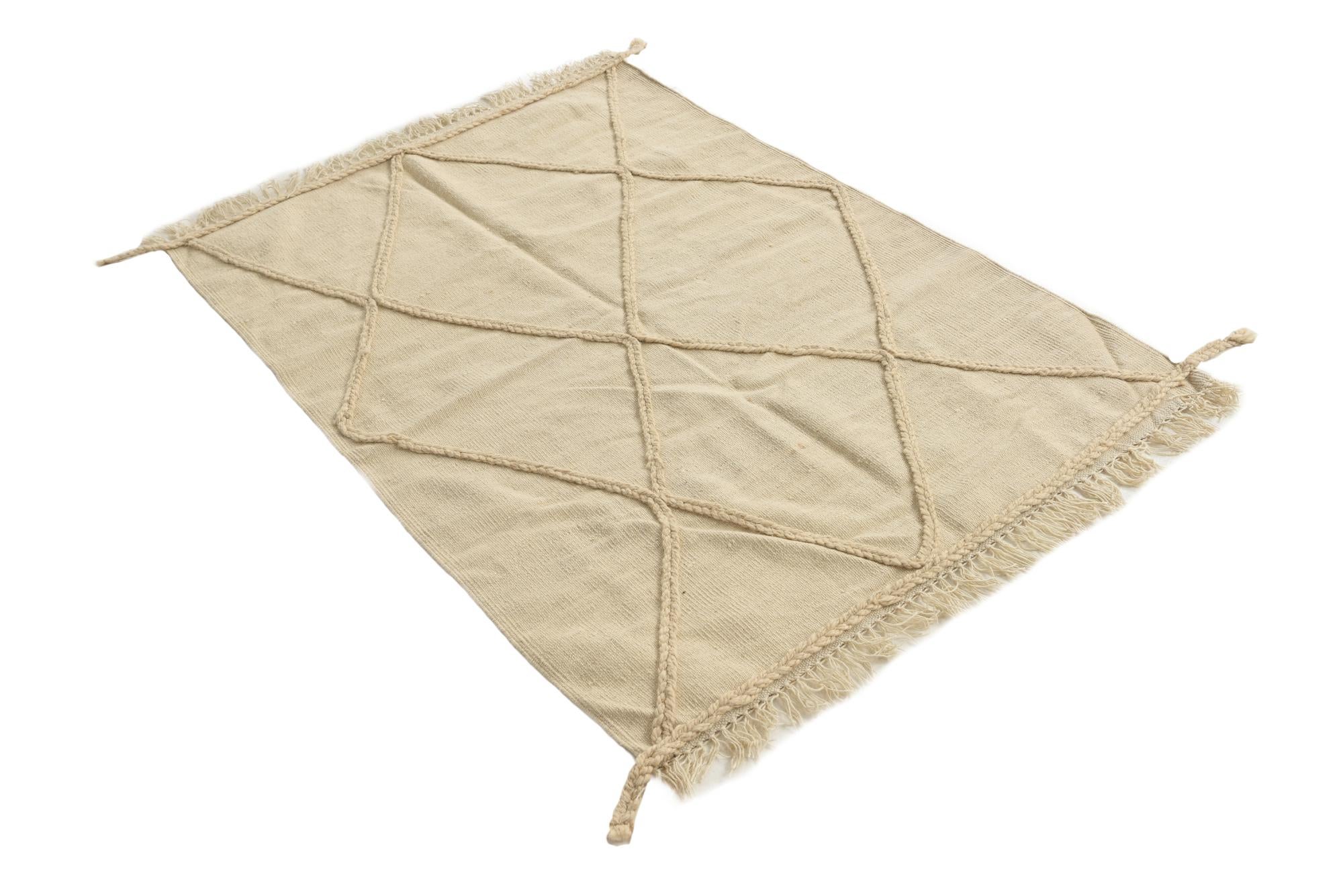 3' 5 x 5' Hand Woven Moroccan Wool Rug