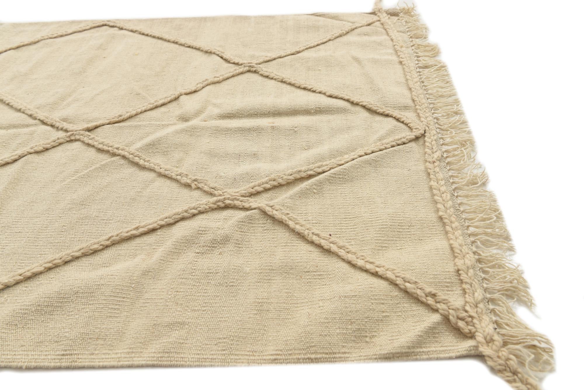 3' 5 x 5' Hand Woven Moroccan Wool Rug