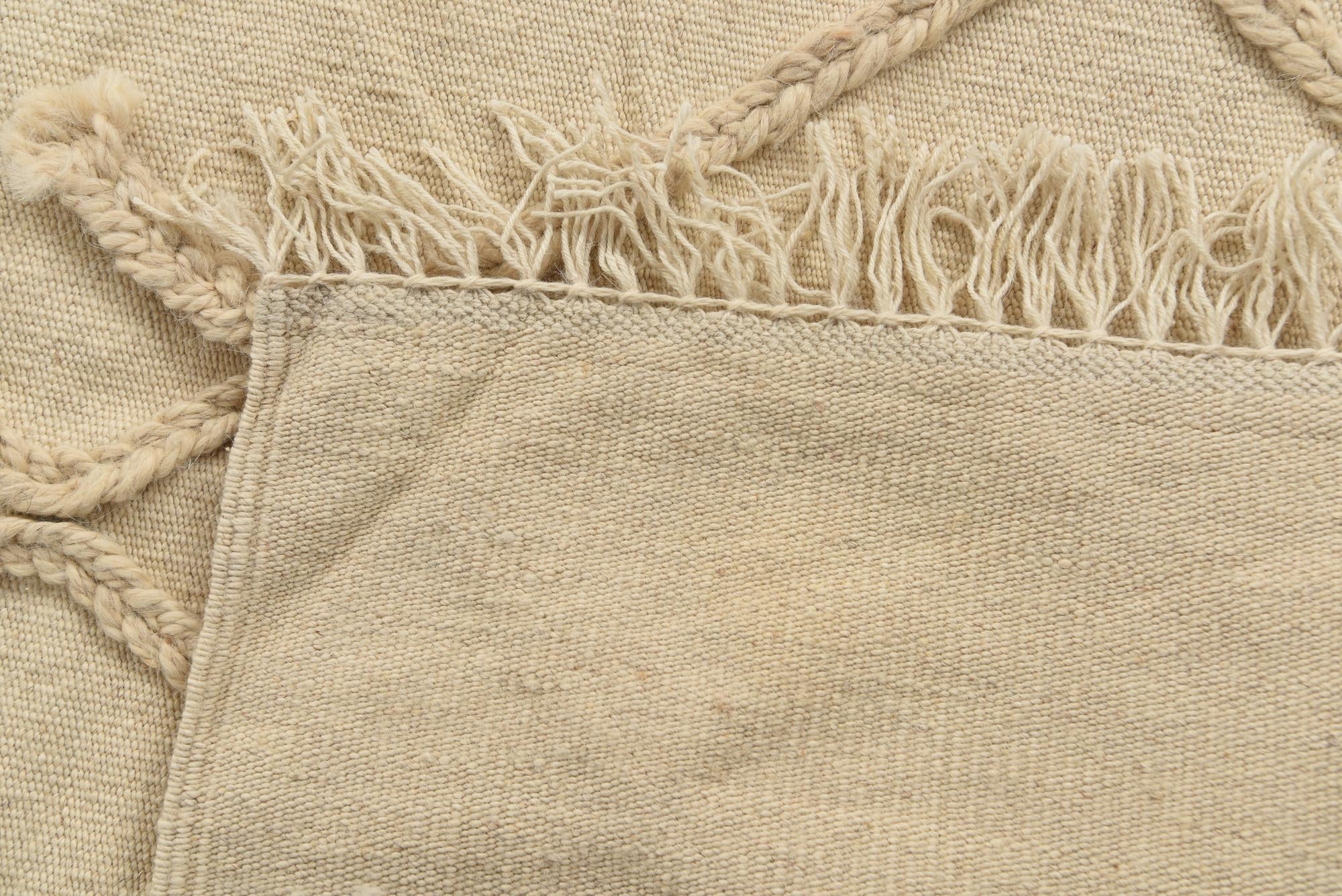 3' 5 x 5' Hand Woven Moroccan Wool Rug