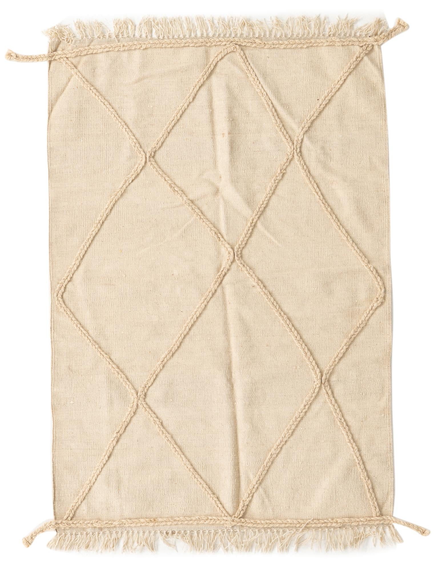 3' 5 x 5' Hand Woven Moroccan Wool Rug