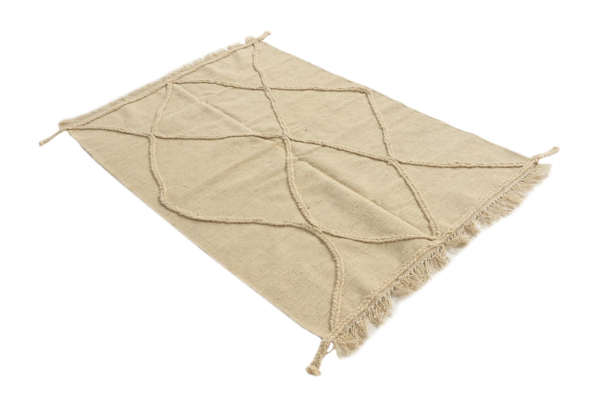3' 4 x 5' Hand Woven Moroccan Wool Rug